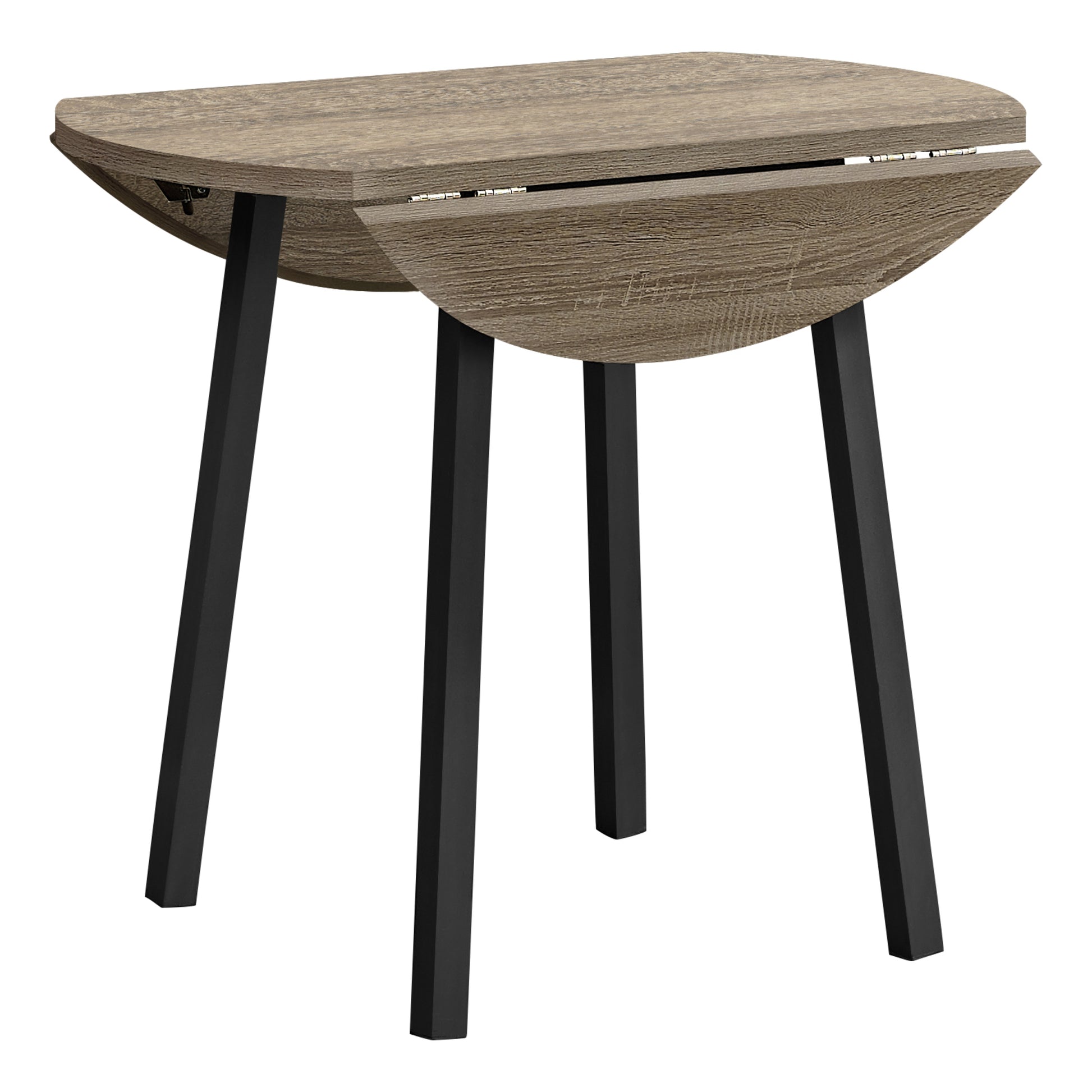 Dining Set - 3pcs Set / Dark Taupe Top / Black Metal-Dining Sets-DECOROLALA