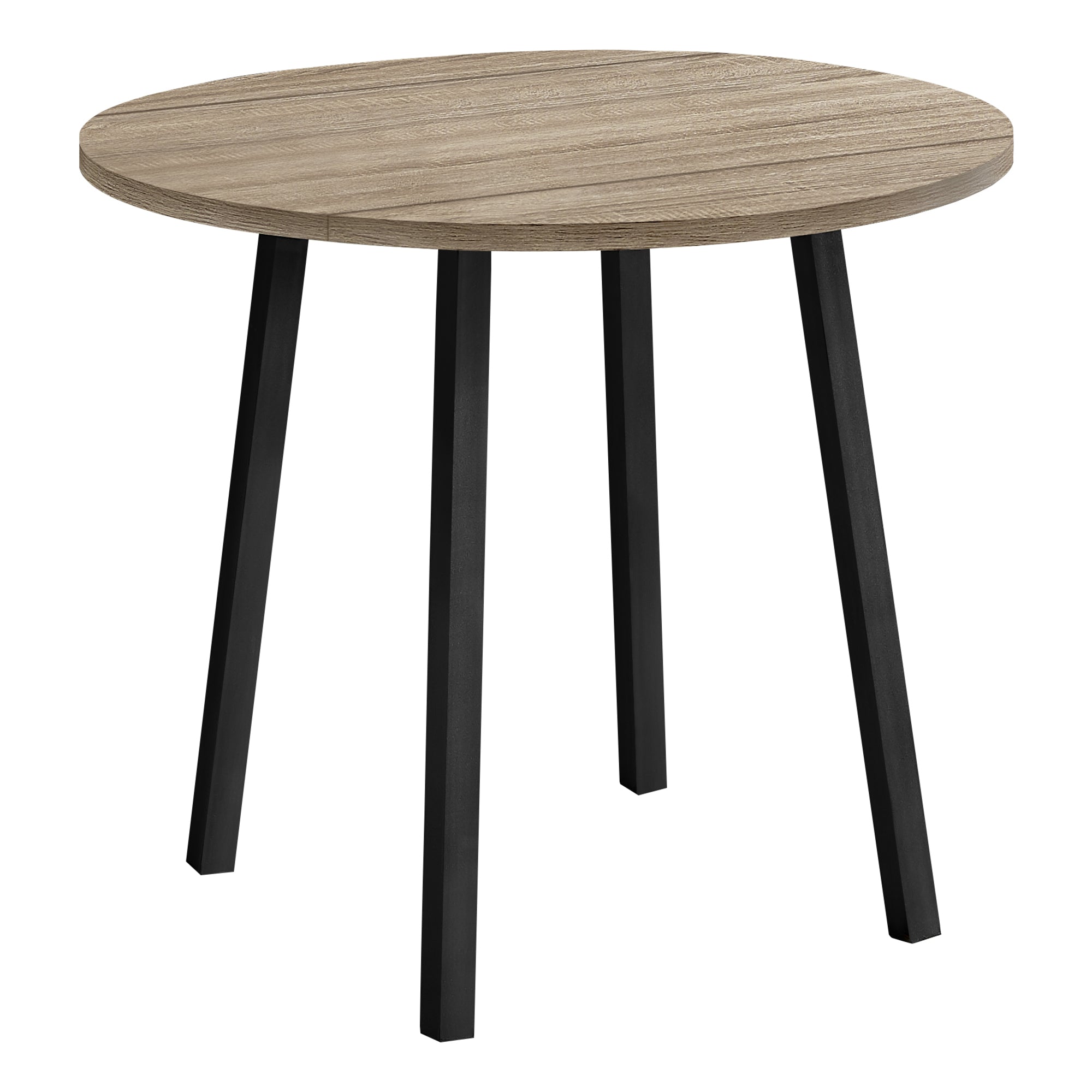 Dining Set - 3pcs Set / Dark Taupe Top / Black Metal-Dining Sets-DECOROLALA