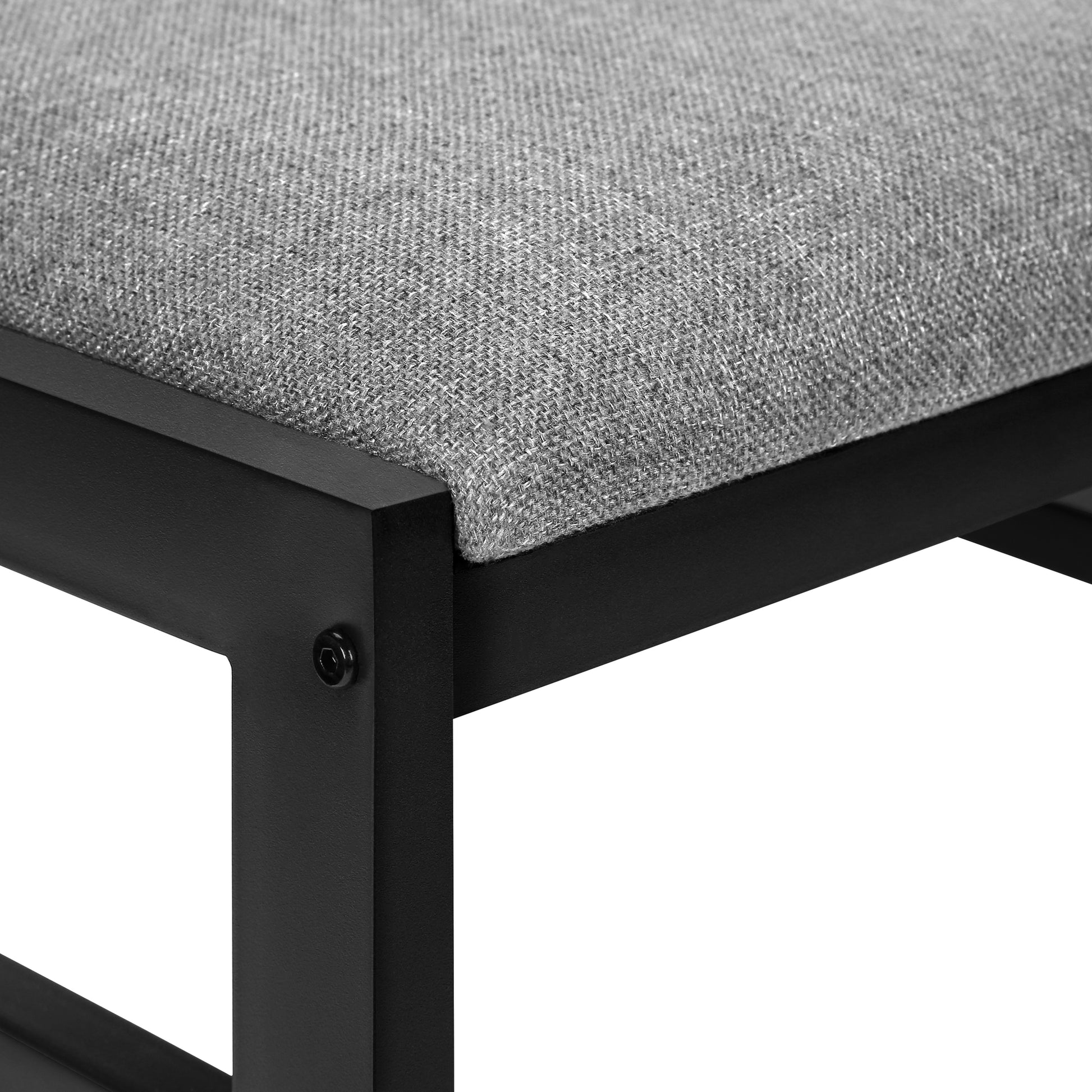 Dining Set - 3pcs Set / Dark Taupe Top / Black Metal-Dining Sets-DECOROLALA