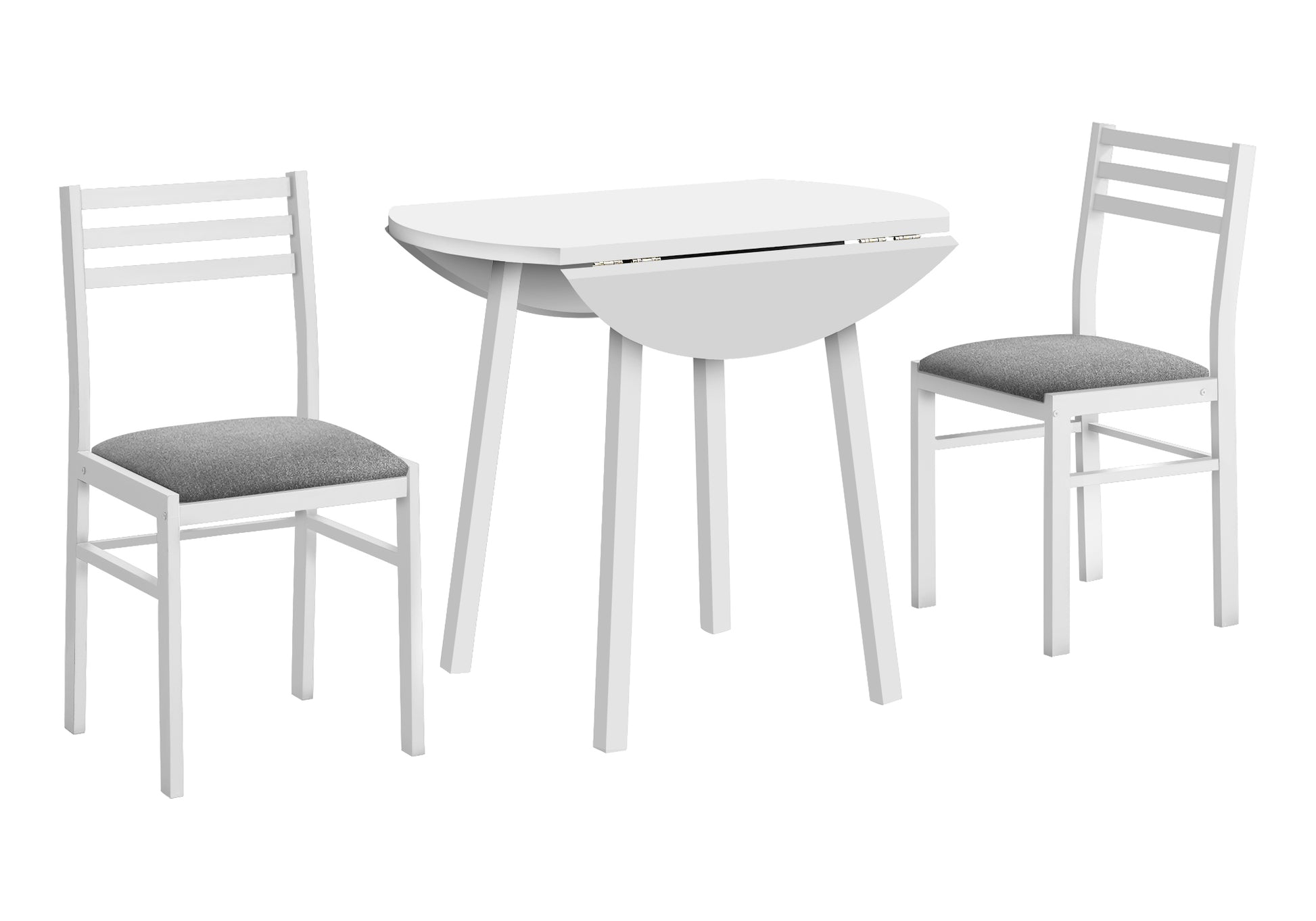 Dining Set - 3pcs Set / Dark Taupe Top / Black Metal-Dining Sets-DECOROLALA