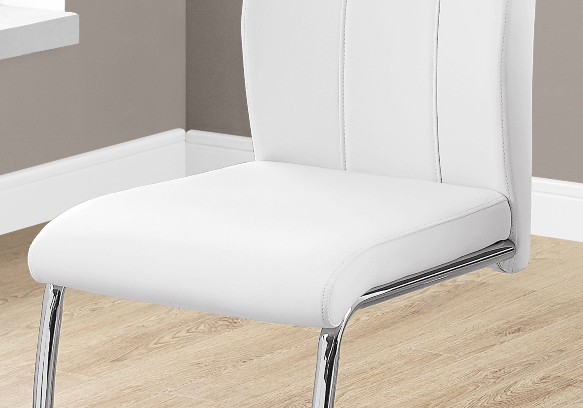 Dining Chair - 2pcs / 39"H / Grey Fabric / Chrome-Dining Chair-DECOROLALA