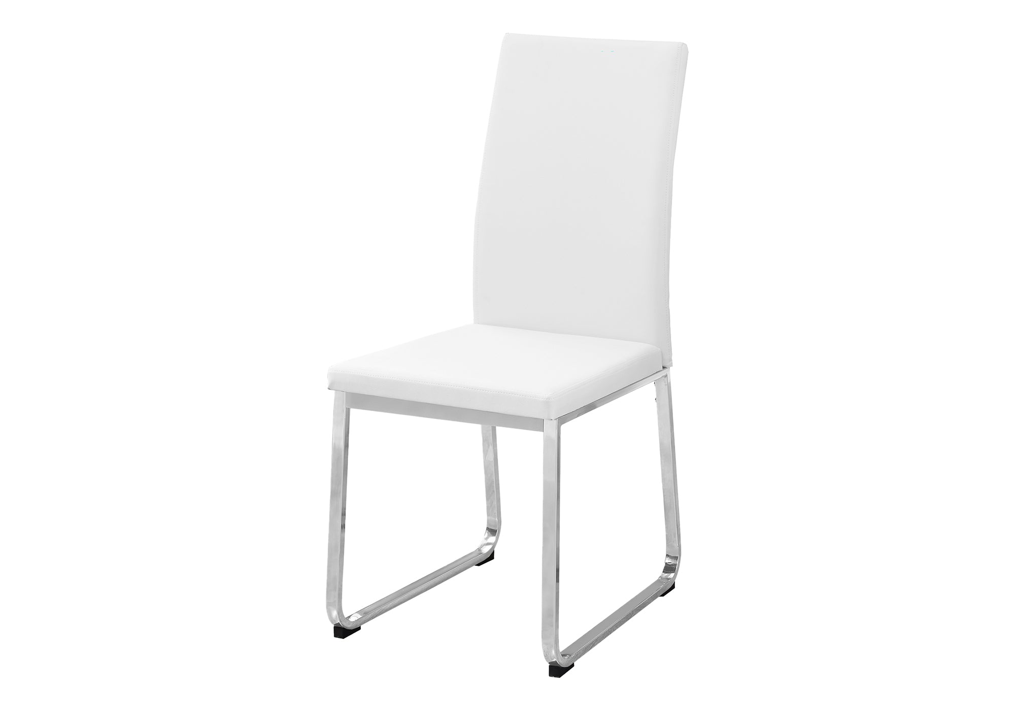 Dining Chair - 2pcs / 38"H / Black Leather-Look / Chrome-Dining Chair-DECOROLALA