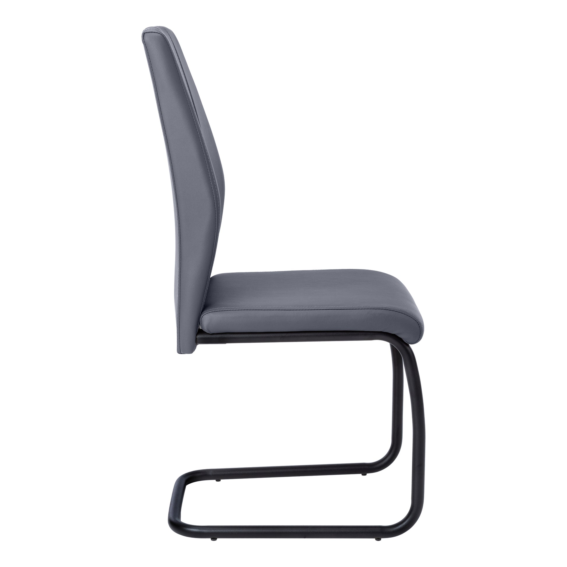 Dining Chair - 2pcs / 39"H / Grey Fabric / Chrome-Dining Chair-DECOROLALA