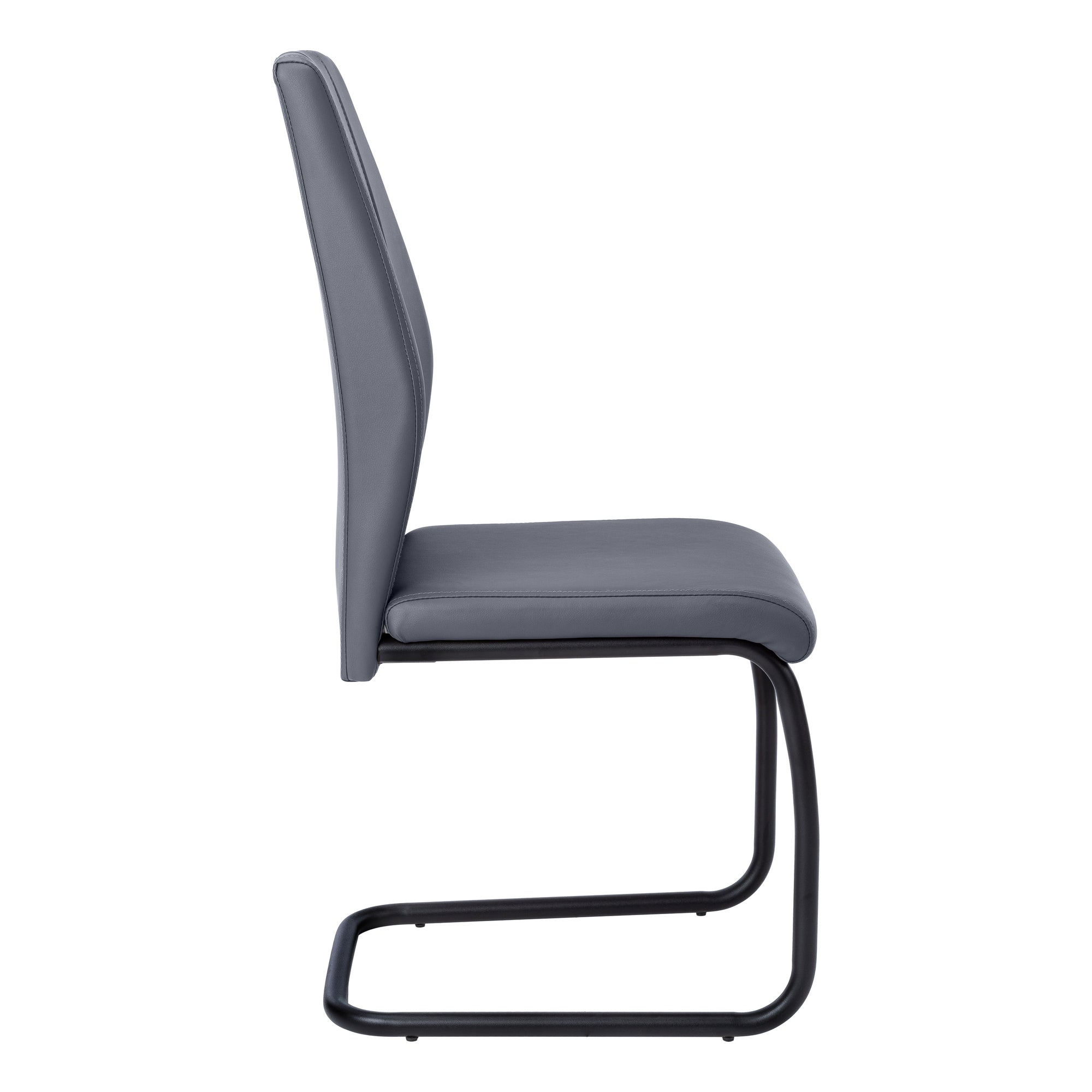 Dining Chair - 2pcs / 39"H / Grey Fabric / Chrome-Dining Chair-DECOROLALA