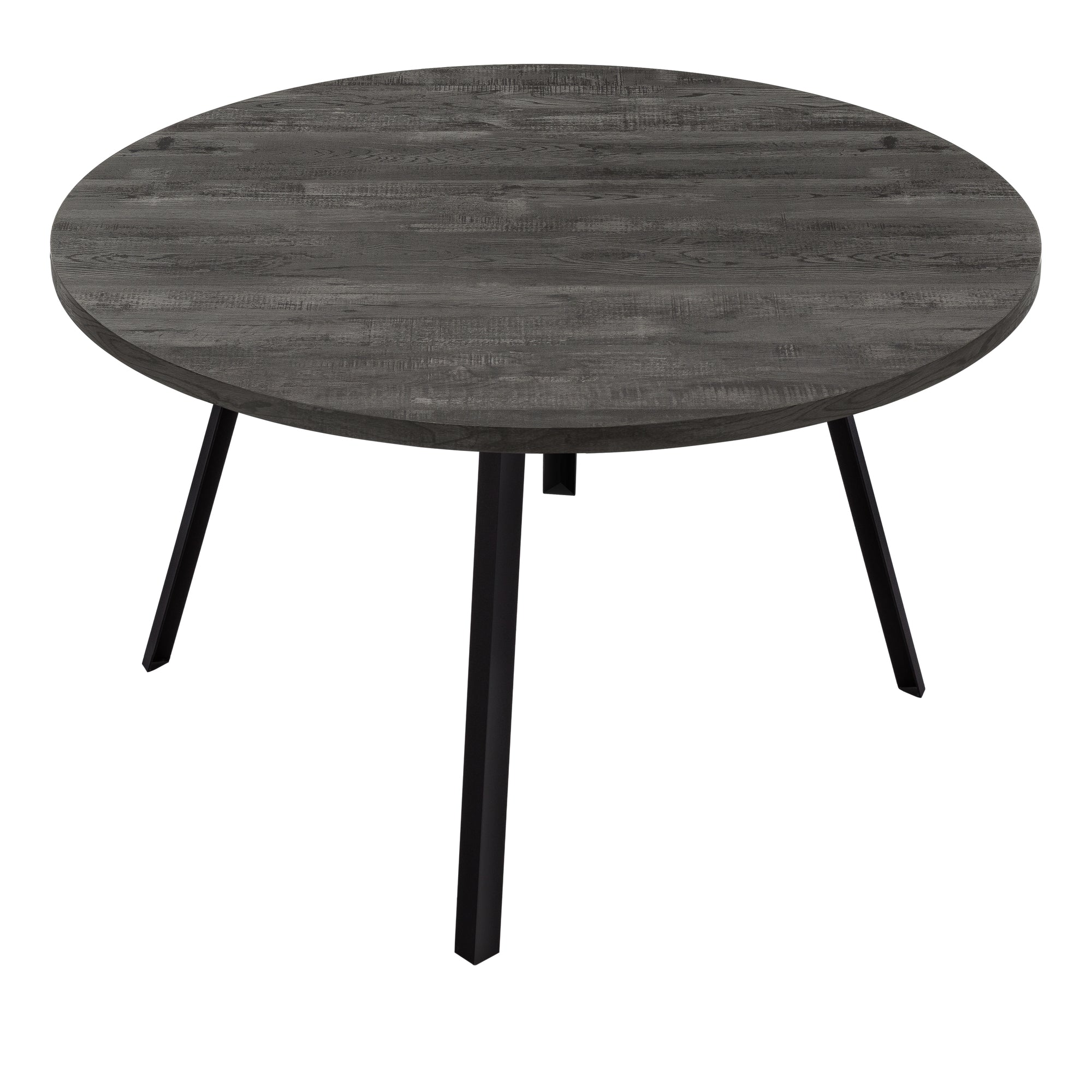 DINING TABLE - 48"DIA/ BLACK RECLAIMED WOOD / BLACK METAL-Dining Tables-DECOROLALA