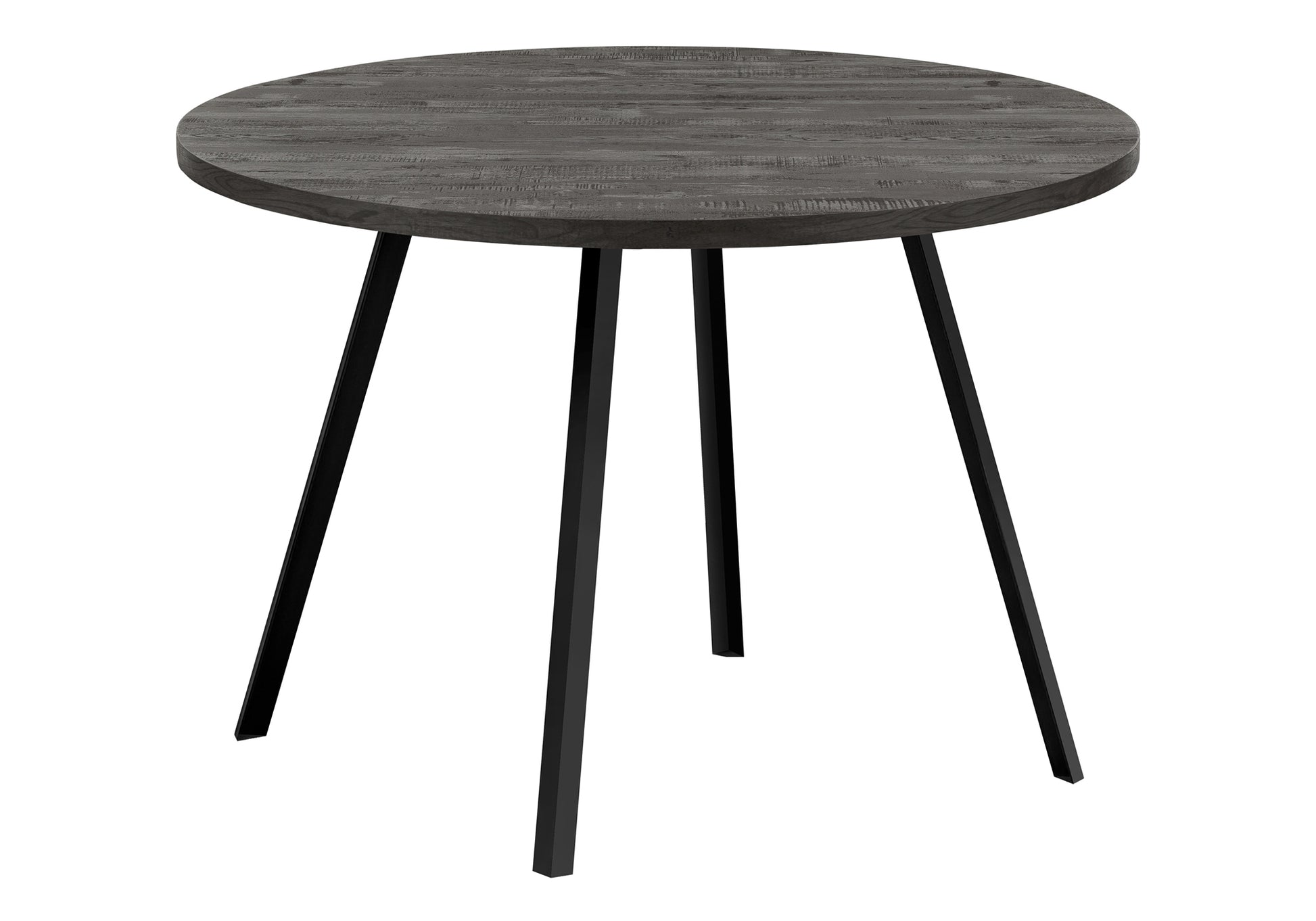 DINING TABLE - 48"DIA/ BLACK RECLAIMED WOOD / BLACK METAL-Dining Tables-DECOROLALA