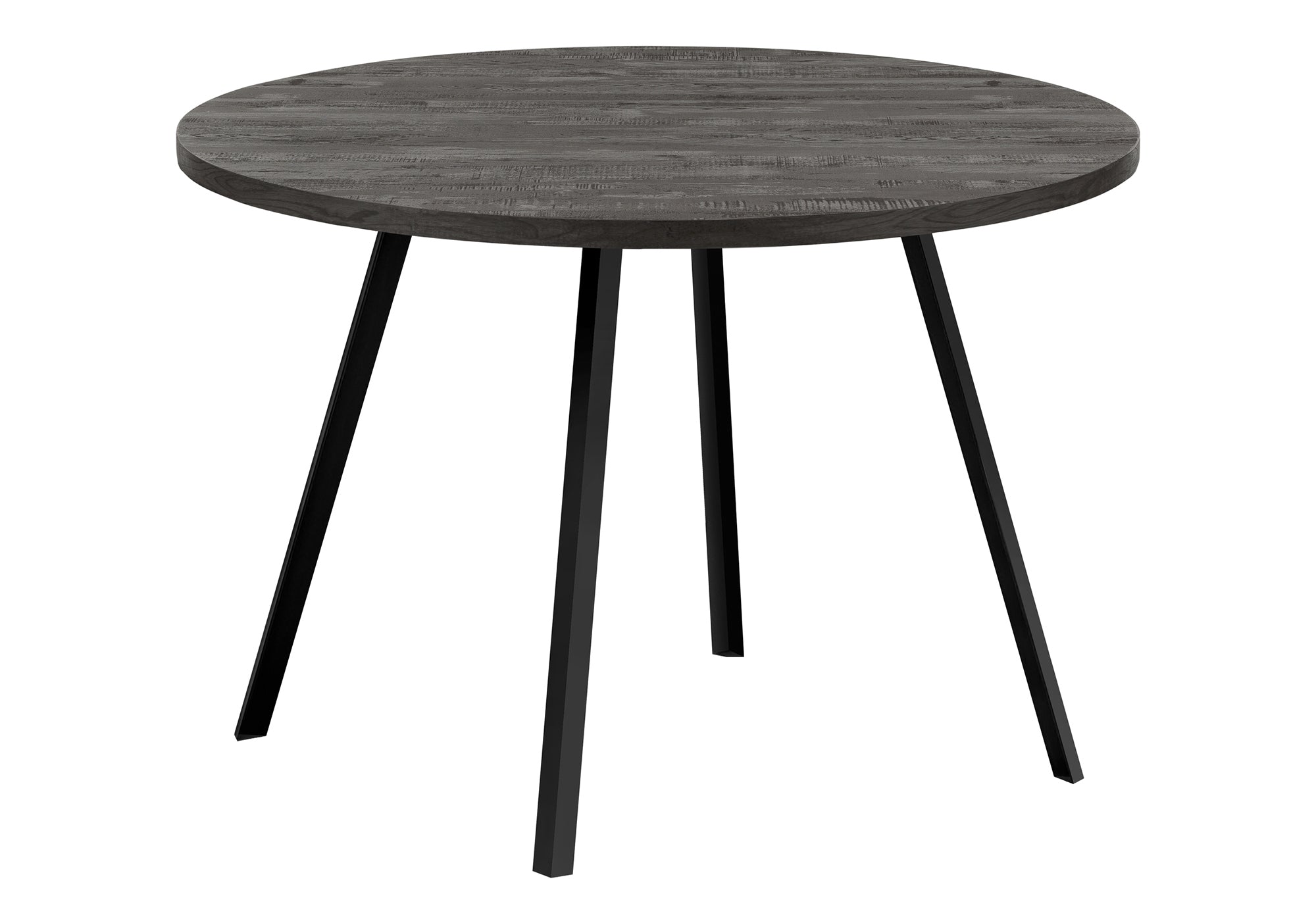 DINING TABLE - 48"DIA/ BLACK RECLAIMED WOOD / BLACK METAL-Dining Tables-DECOROLALA