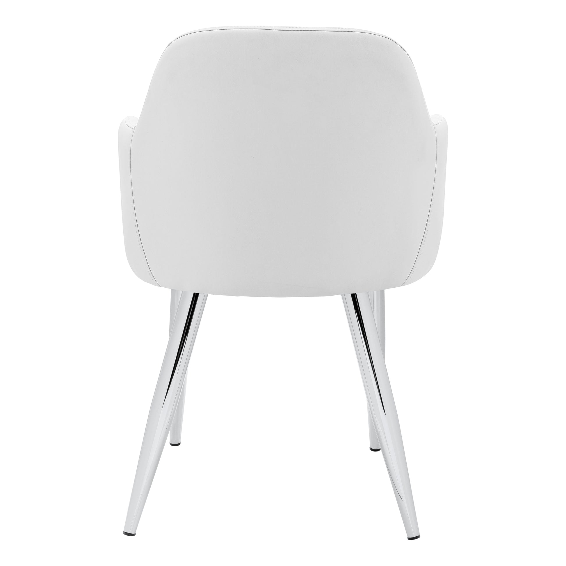 Dining Chair - 2pcs / 33"H / White Leather-Look / Chrome-Dining Chair-DECOROLALA