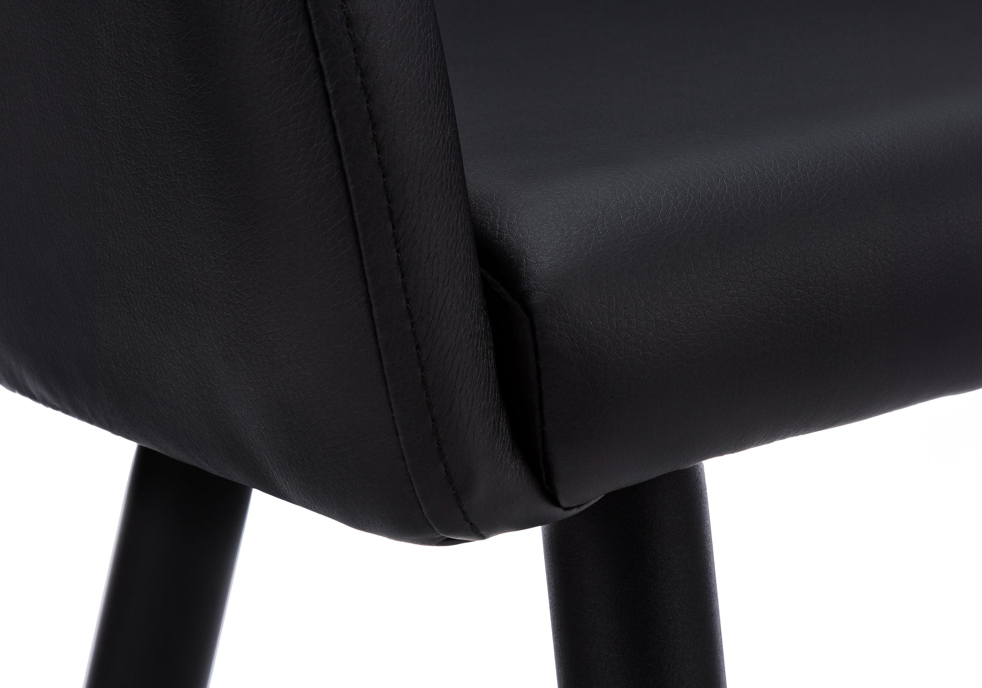 Dining Chair - 2pcs / 33"H / White Leather-Look / Chrome-Dining Chair-DECOROLALA
