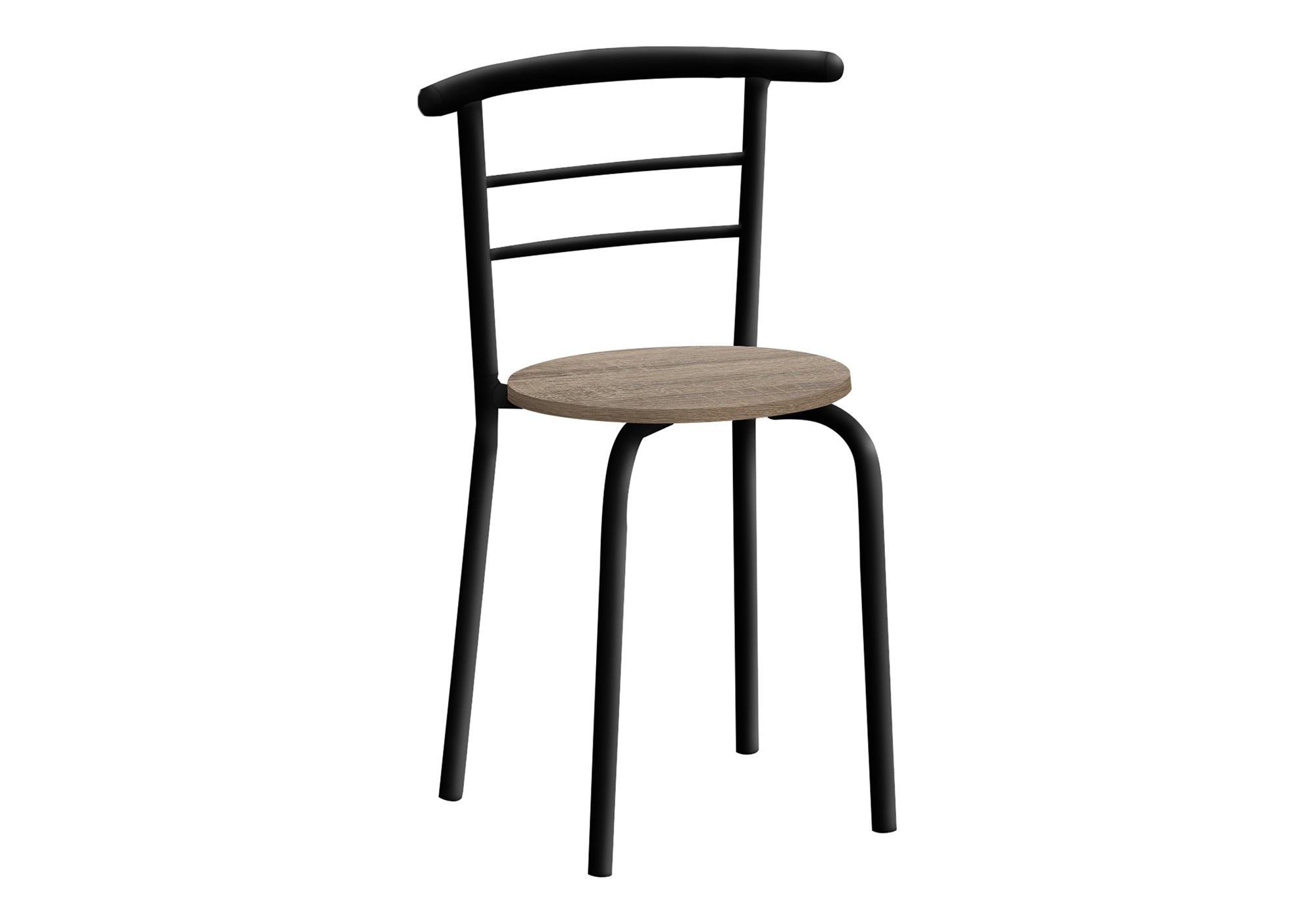 Dining Set - 3pcs Set / Dark Taupe Top / Black Metal-Dining Sets-DECOROLALA