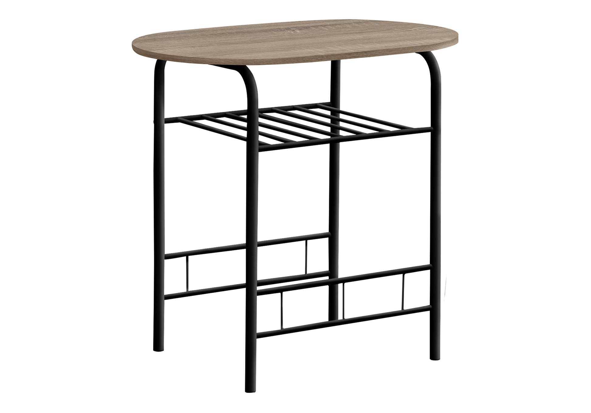 Dining Set - 3pcs Set / Dark Taupe Top / Black Metal-Dining Sets-DECOROLALA