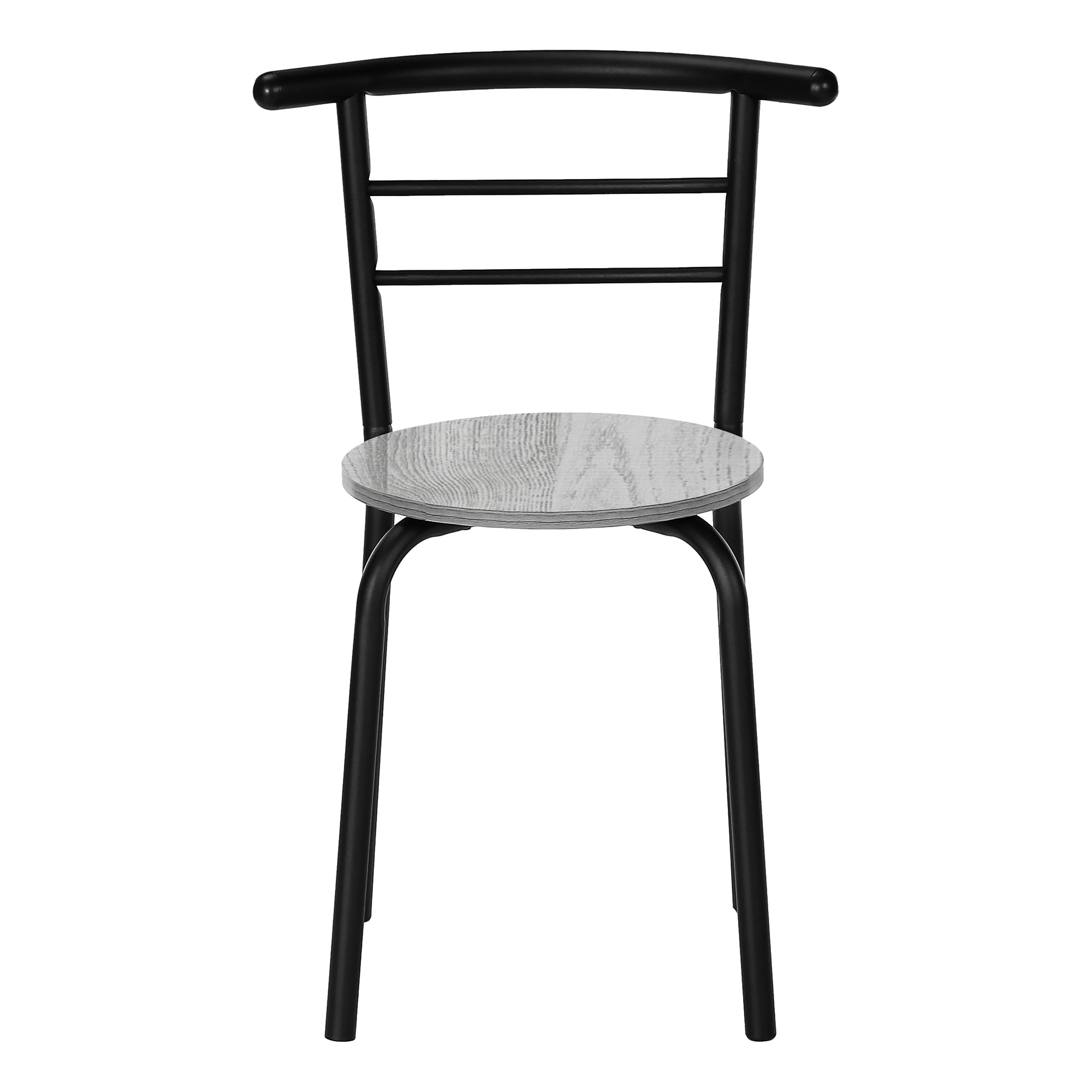 Dining Set - 3pcs Set / Dark Taupe Top / Black Metal-Dining Sets-DECOROLALA