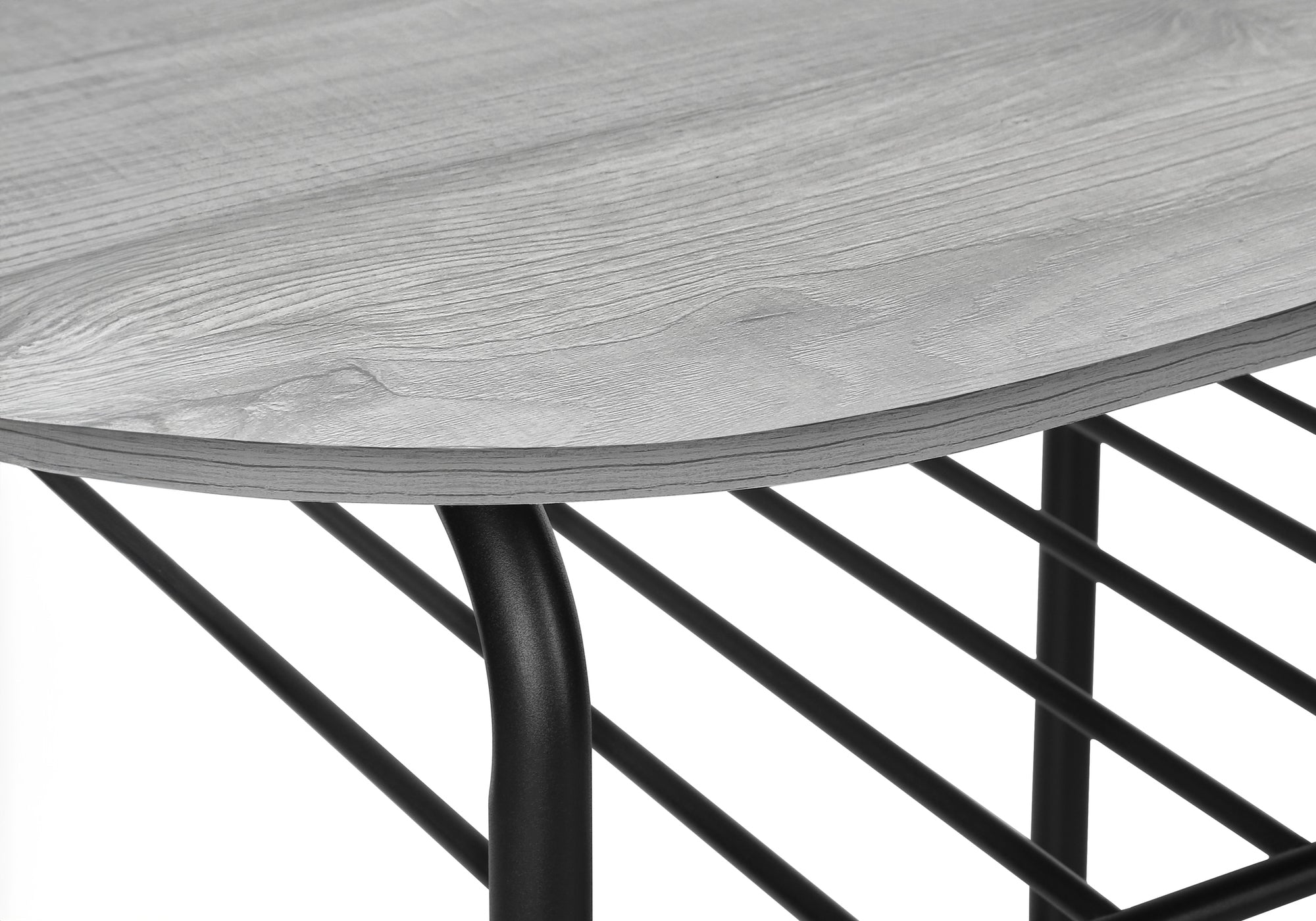Dining Set - 3pcs Set / Dark Taupe Top / Black Metal-Dining Sets-DECOROLALA