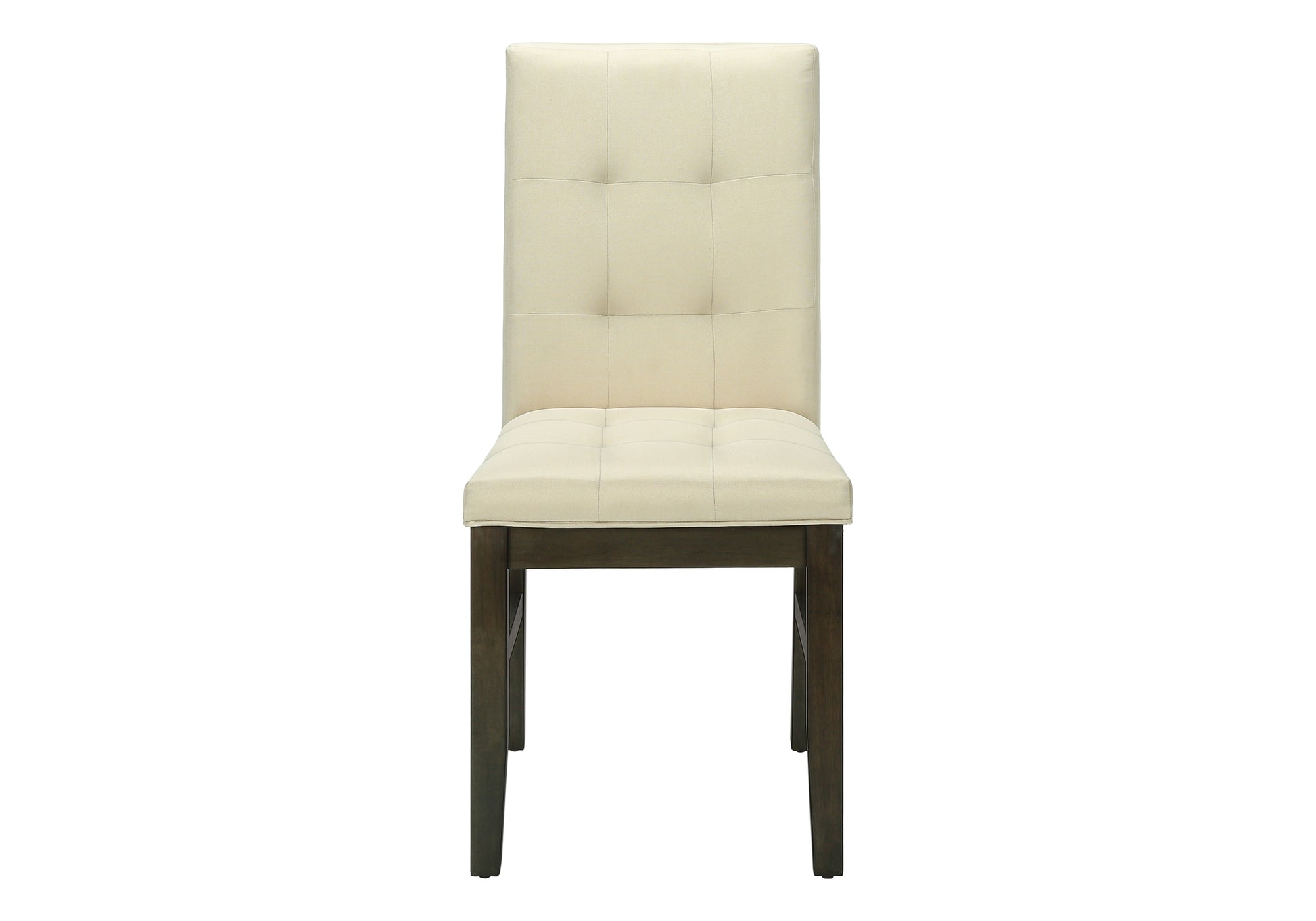 Dining Chair - 2pcs / 37"H Grey / Cream Fabric Seat-Dining Chairs-DECOROLALA