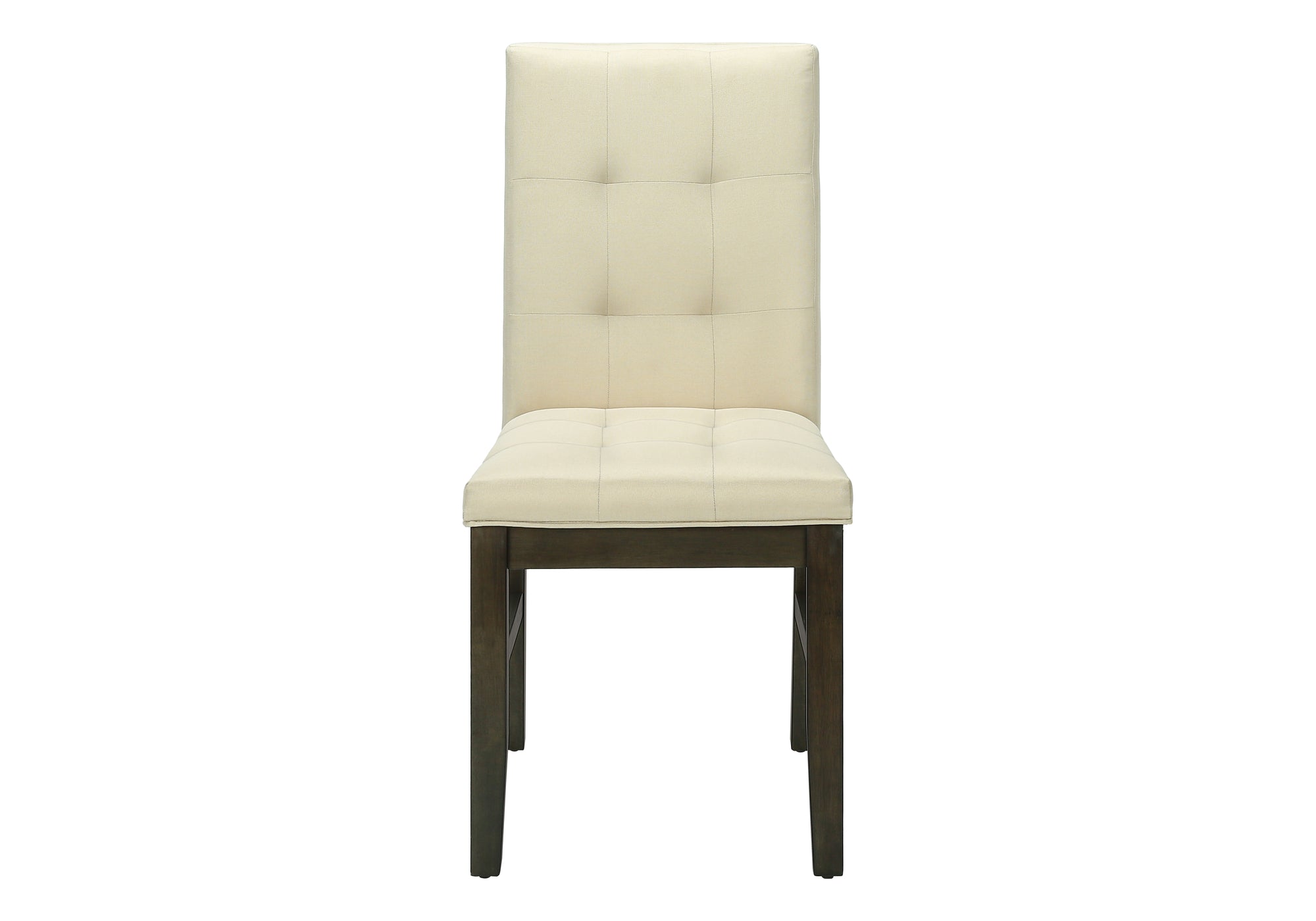 Dining Chair - 2pcs / 37"H Grey / Cream Fabric Seat-Dining Chairs-DECOROLALA