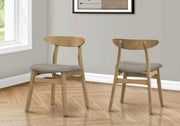 Chaises de salle à manger rembourrées style milieu du siècle - Lot de 2 en tissu clair