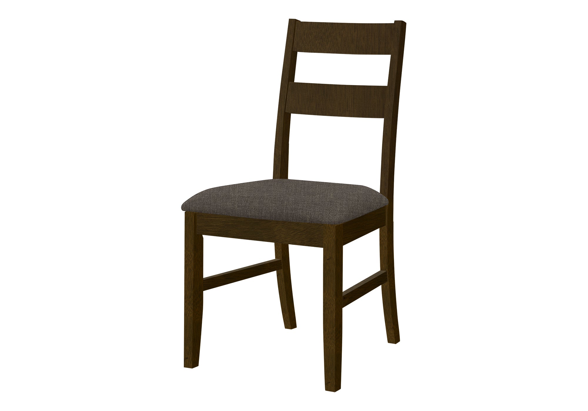 DINING CHAIR - 2PCS / 37"H BROWN WALNUT / BROWN FABRIC-Dining Chair-DECOROLALA