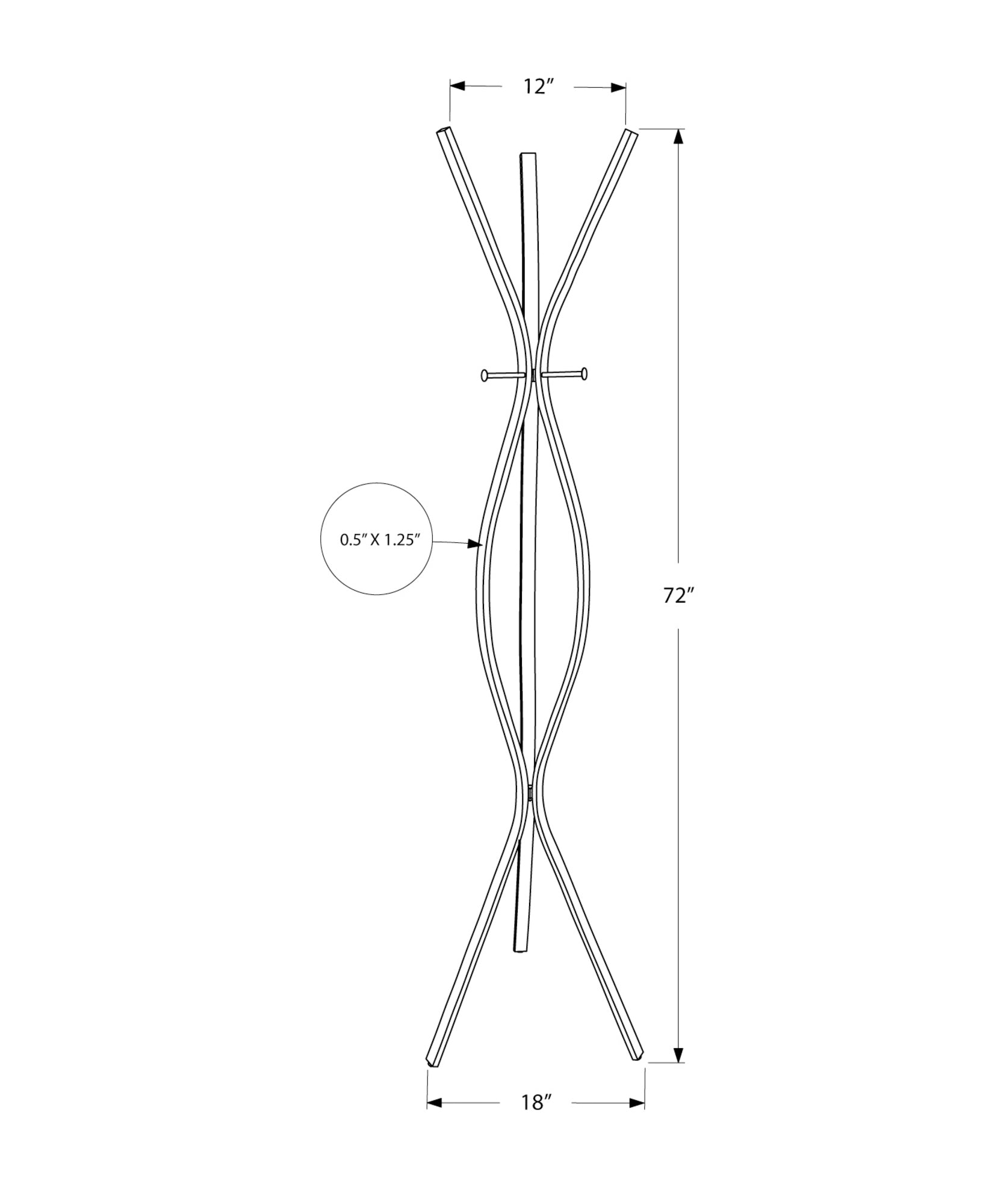 Coat Rack - 72"H / Black Metal Contemporary Style-Coat Rack-DECOROLALA