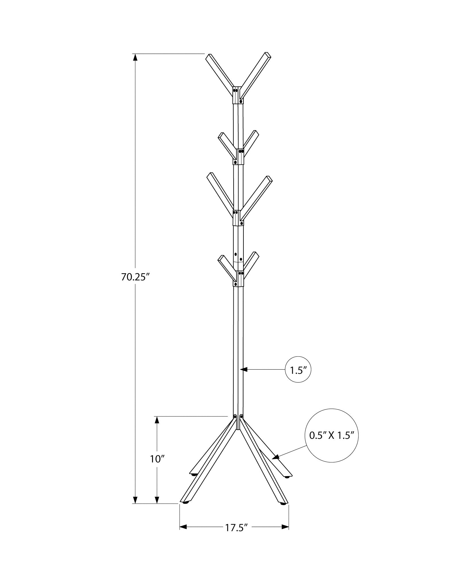 Coat Rack - 70"H / Black Metal-Coat Rack-DECOROLALA