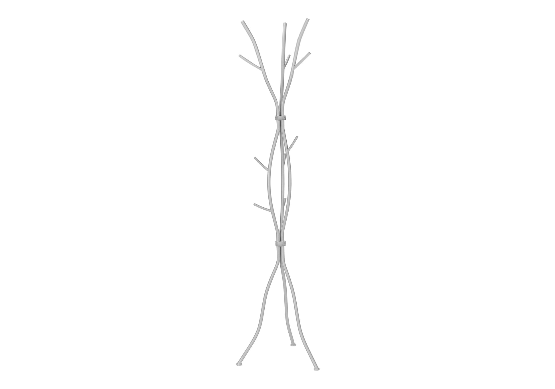 Coat Rack - 74"H / Hammered Silver Metal-Coat Rack-DECOROLALA