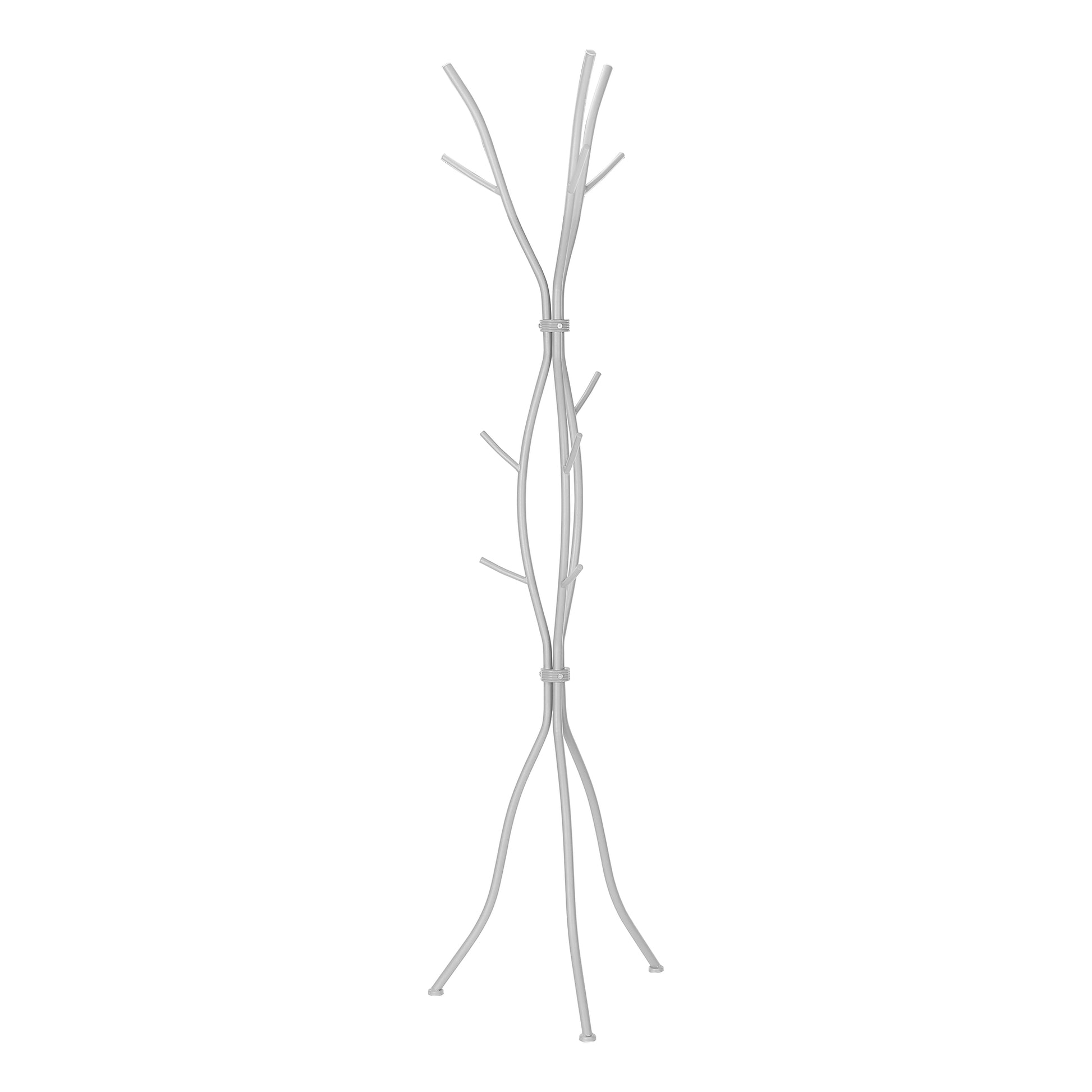 Coat Rack - 74"H / Hammered Silver Metal-Coat Rack-DECOROLALA