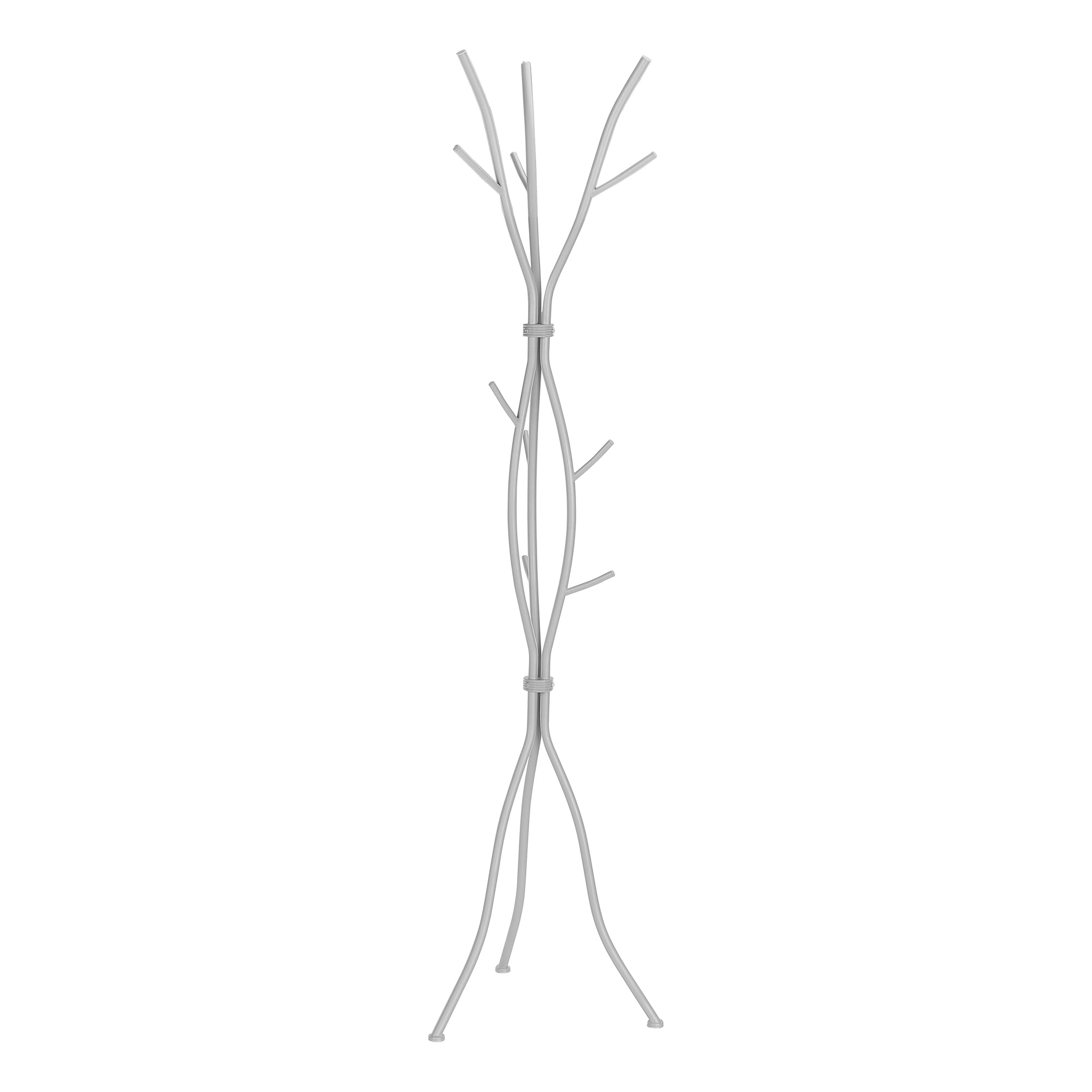 Coat Rack - 74"H / Hammered Silver Metal-Coat Rack-DECOROLALA