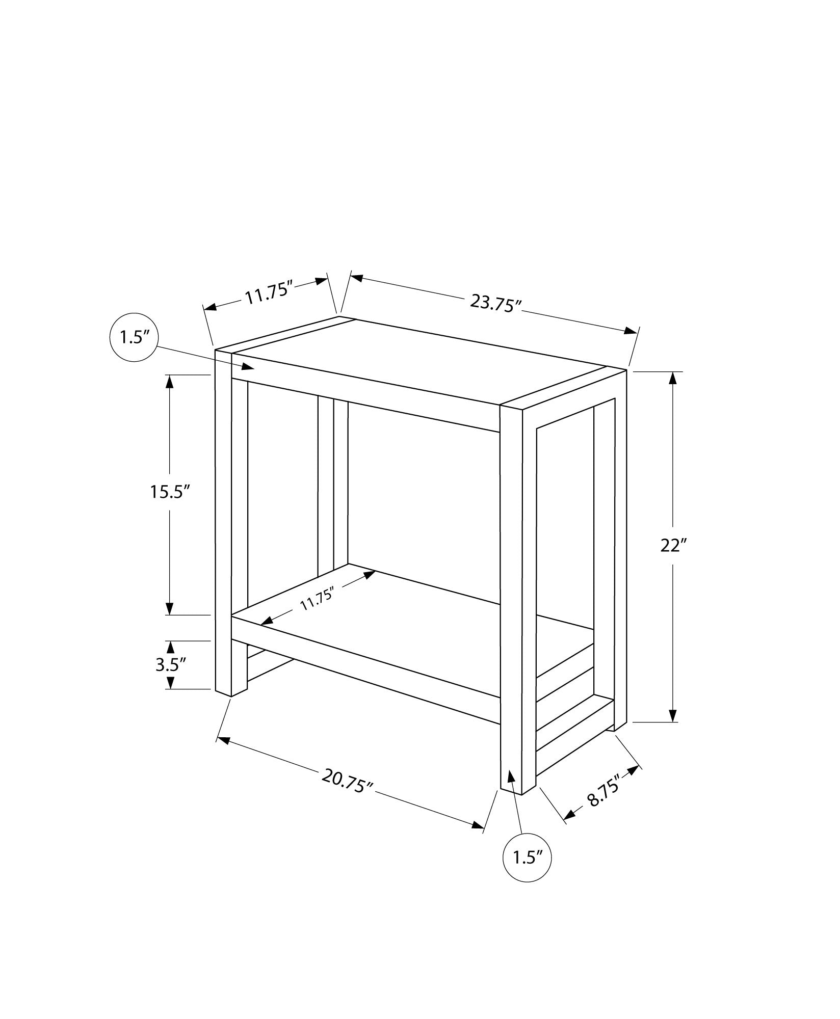 Accent Table - 22"H / Black / Black Metal-Accent Table-DECOROLALA