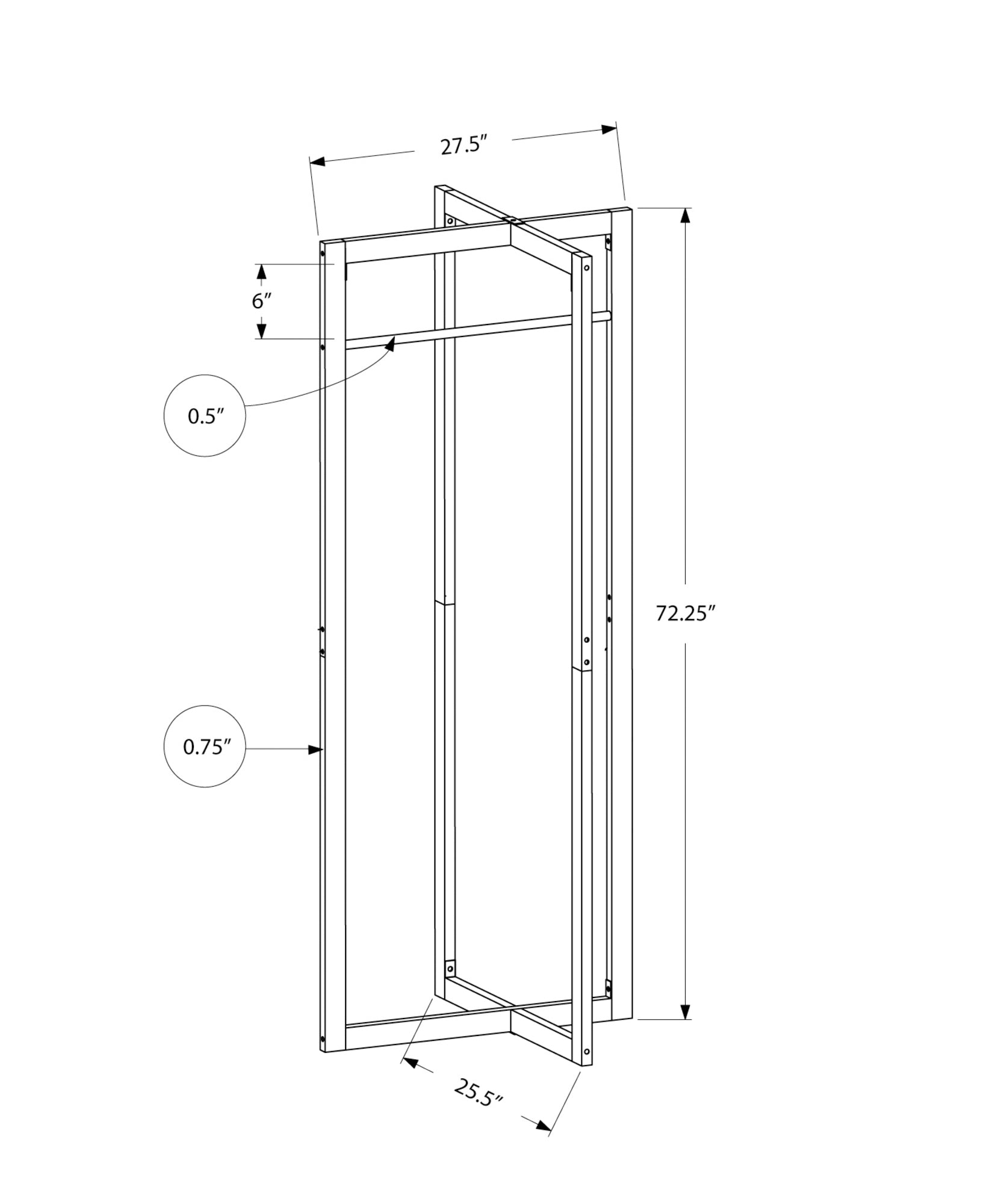 COAT RACK - 72"H / WHITE METAL-Coat Rack-DECOROLALA