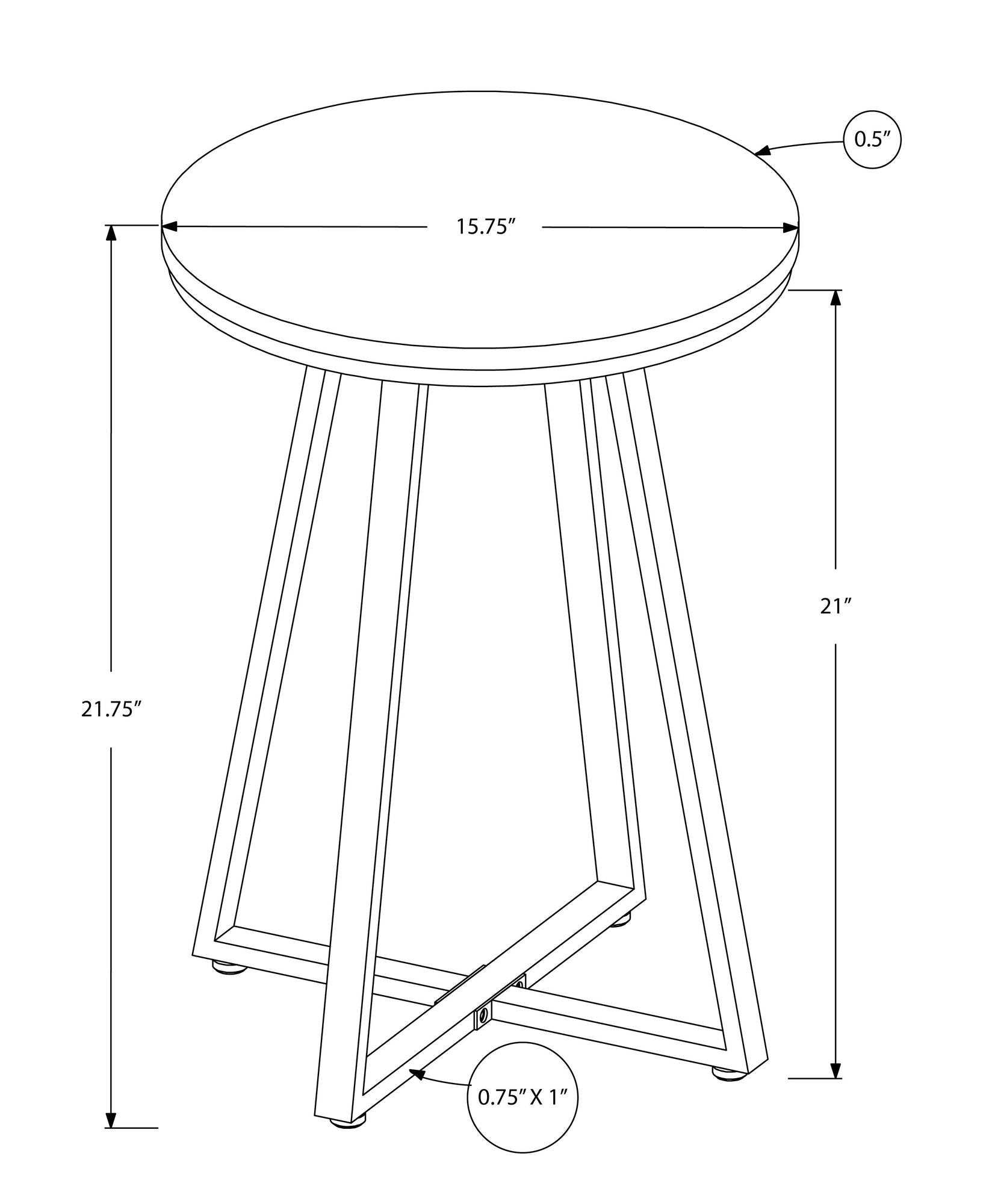 Accent Table - 22"H / Black / Black Metal-Accent Table-DECOROLALA