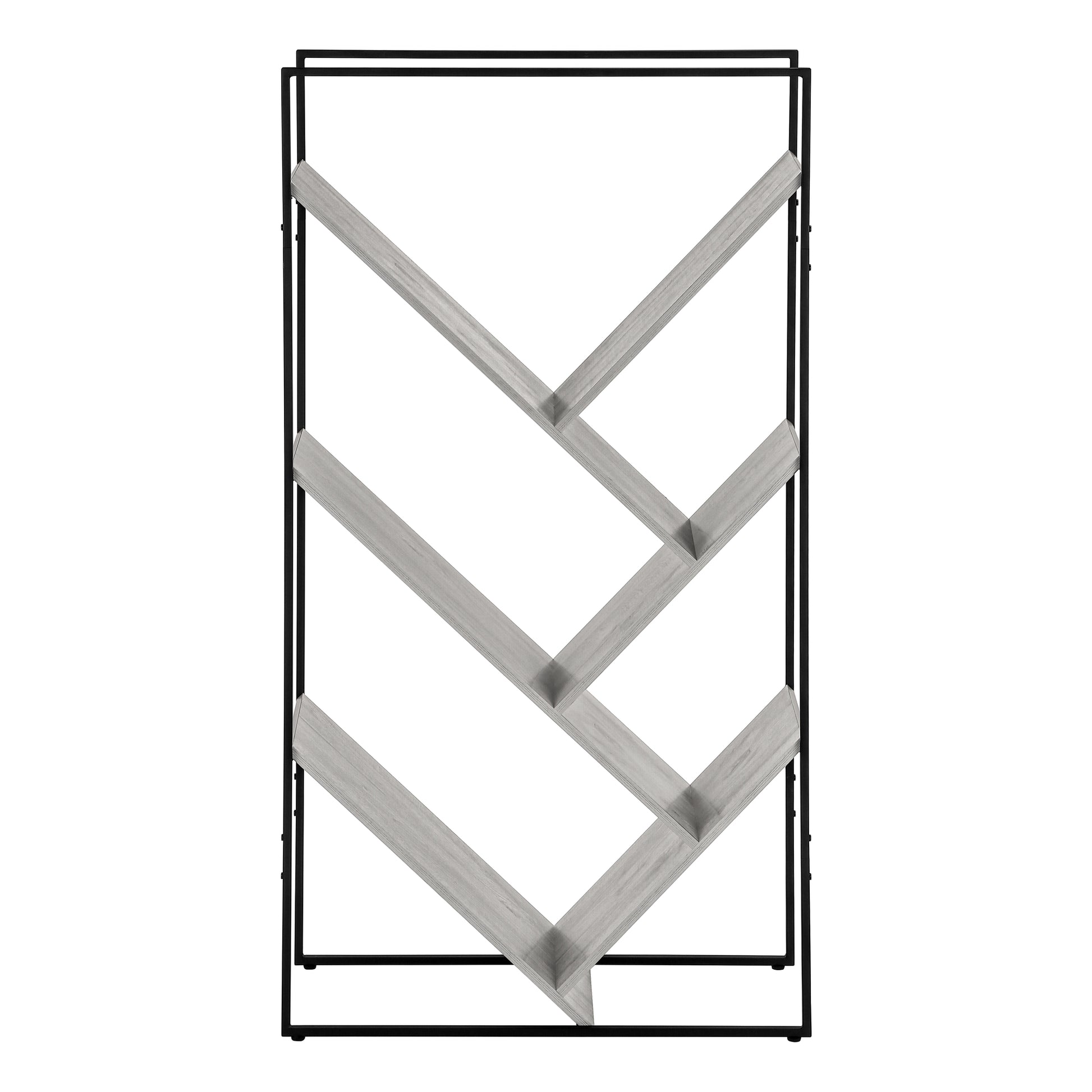Bookcase - 60"H / Grey / Black Metal-Bookshelf-DECOROLALA