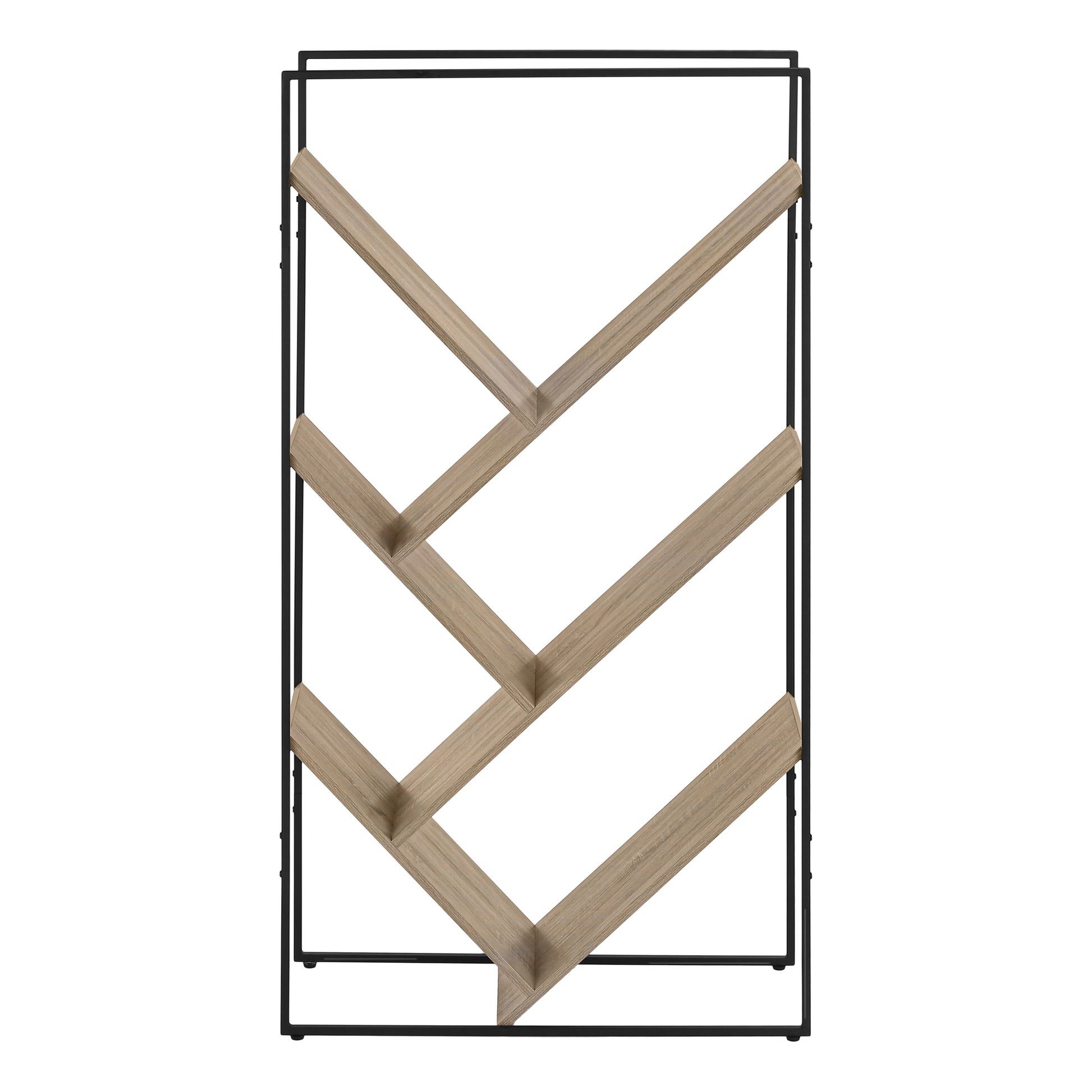 Bookcase - 60"H / Grey / Black Metal-Bookshelf-DECOROLALA