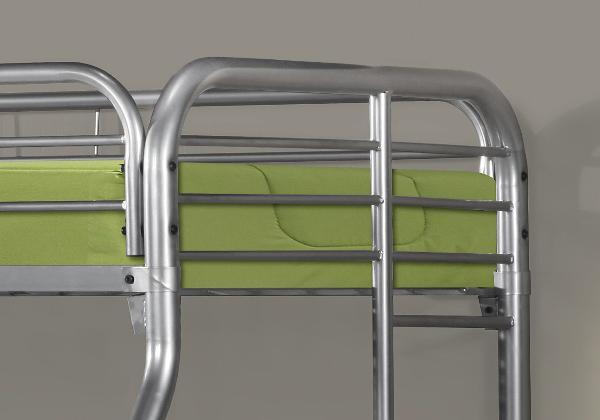 BUNK BED - TWIN / FULL SIZE / SILVER METAL-Standard Beds-DECOROLALA