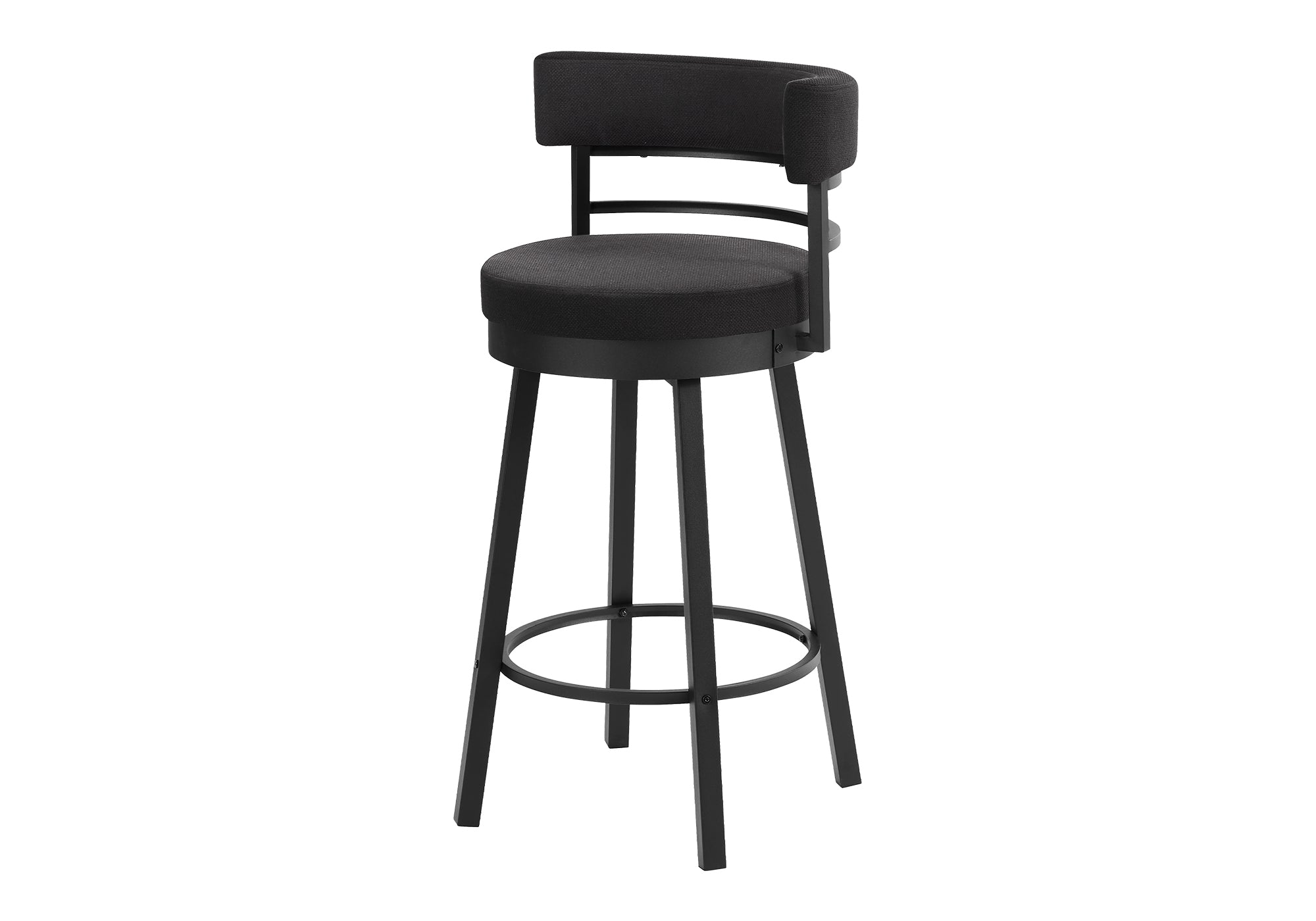 Set of 2 Swivel Barstools - 39" Fabric & Metal Modern Design