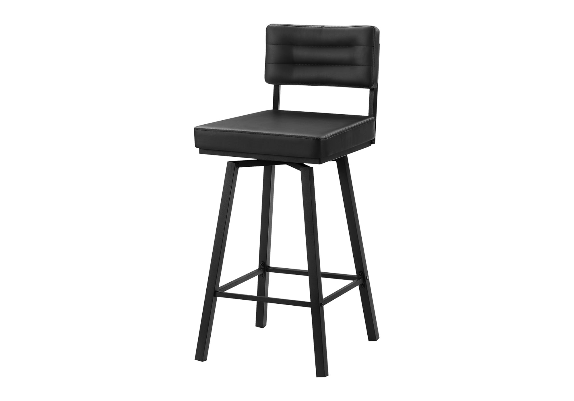 Tabourets de bar pivotants modernes - Lot de 2 aspect cuir 40" métal
