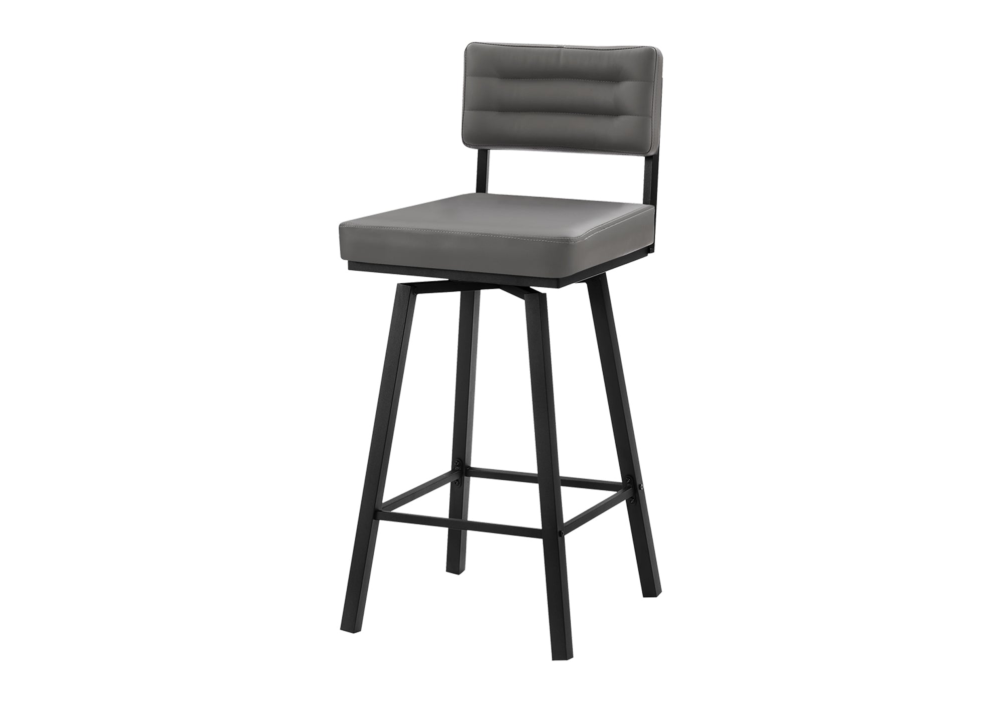 Tabourets de bar pivotants modernes - Lot de 2 aspect cuir 40" métal