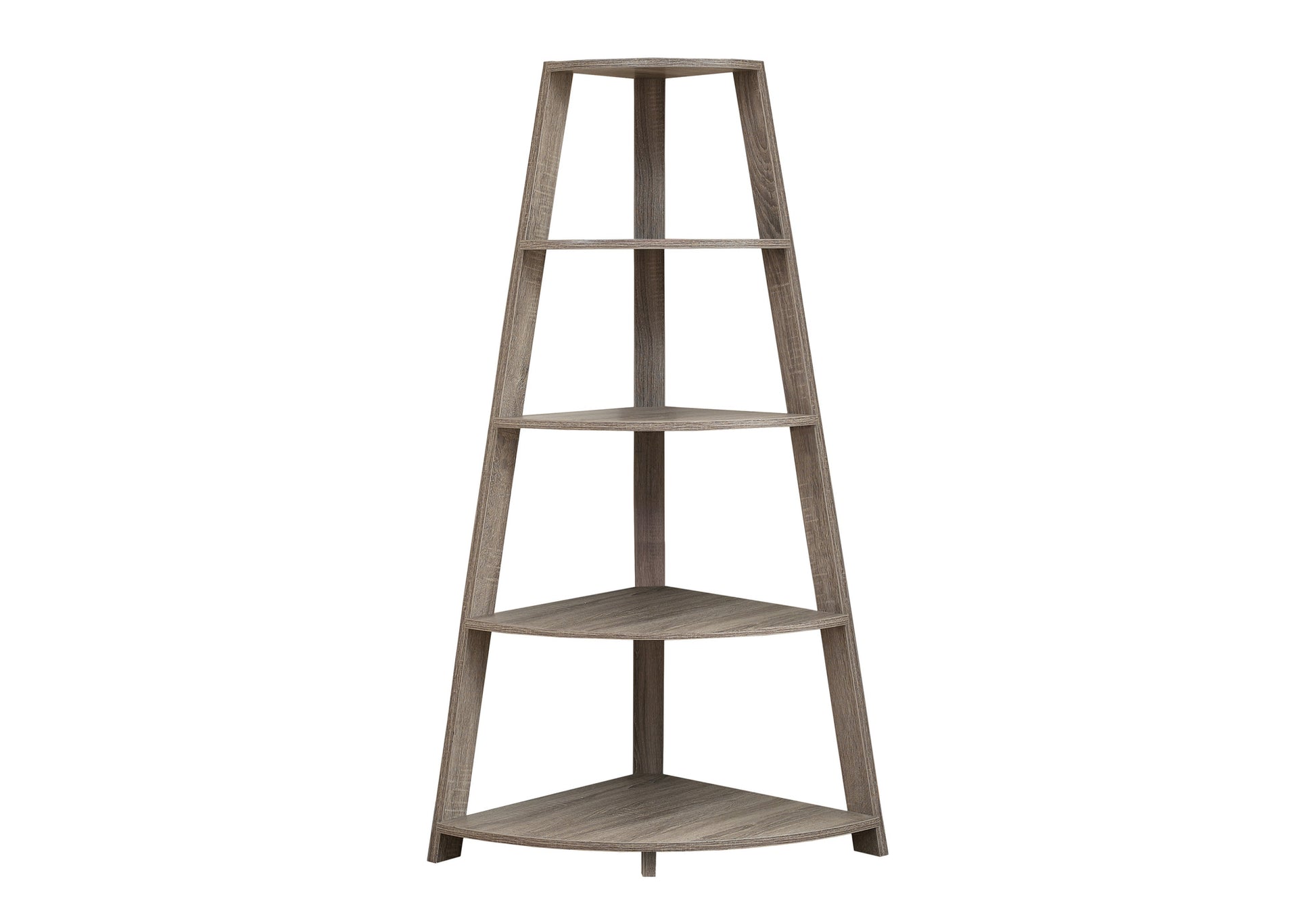 Bookcase - 60"H / Dark Taupe Corner Accent Etagere-Bookshelf-DECOROLALA