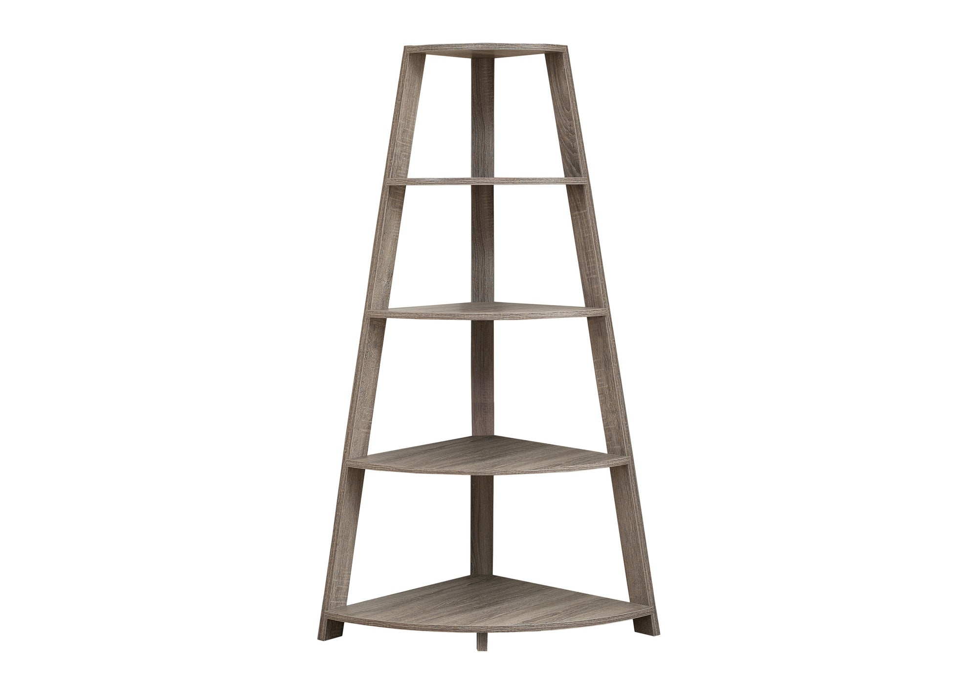 Bookcase - 60"H / Dark Taupe Corner Accent Etagere-Bookshelf-DECOROLALA