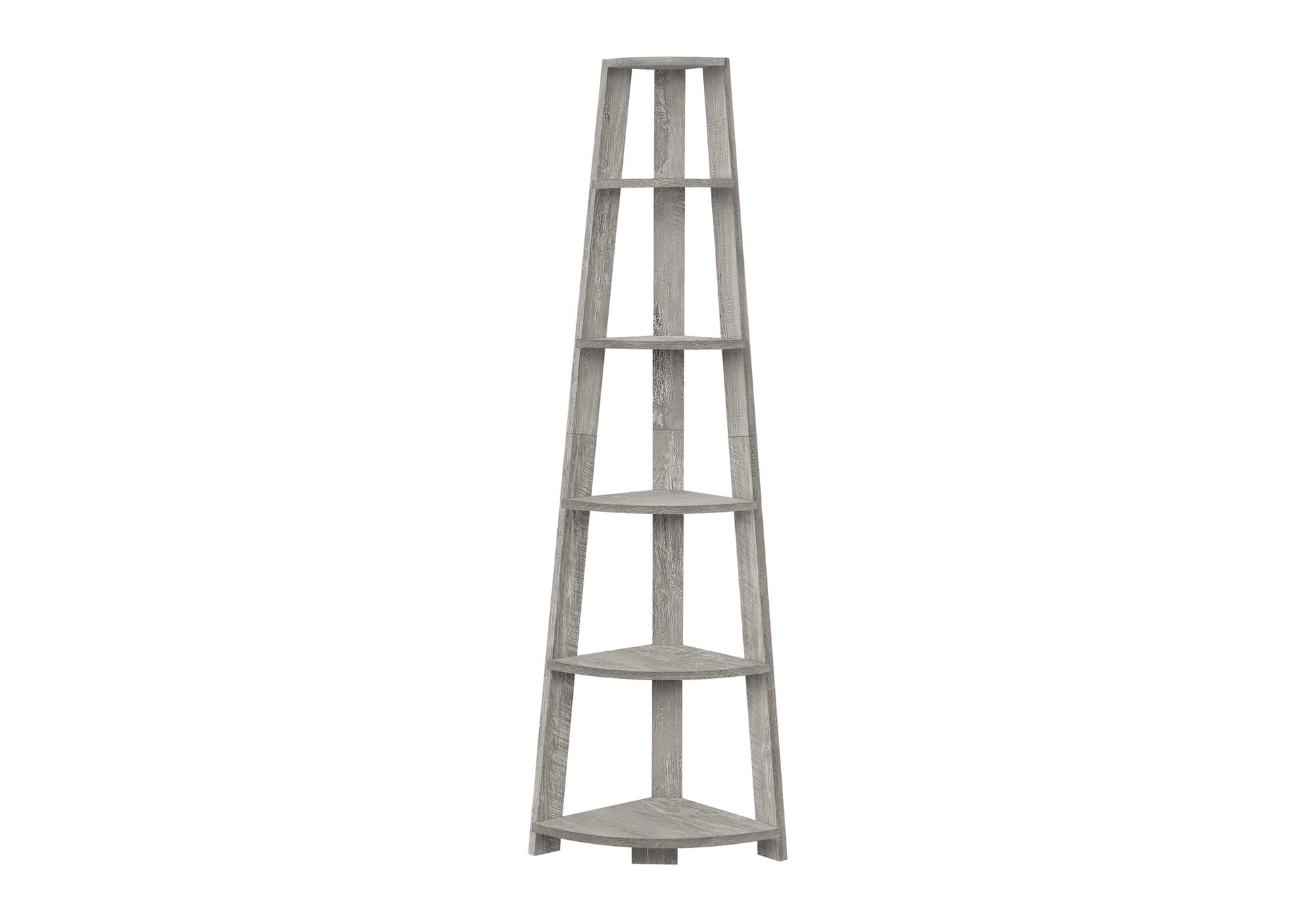 Bookcase - 72""H / Industrial Grey Corner Accent Etagere-Bookshelf-DECOROLALA