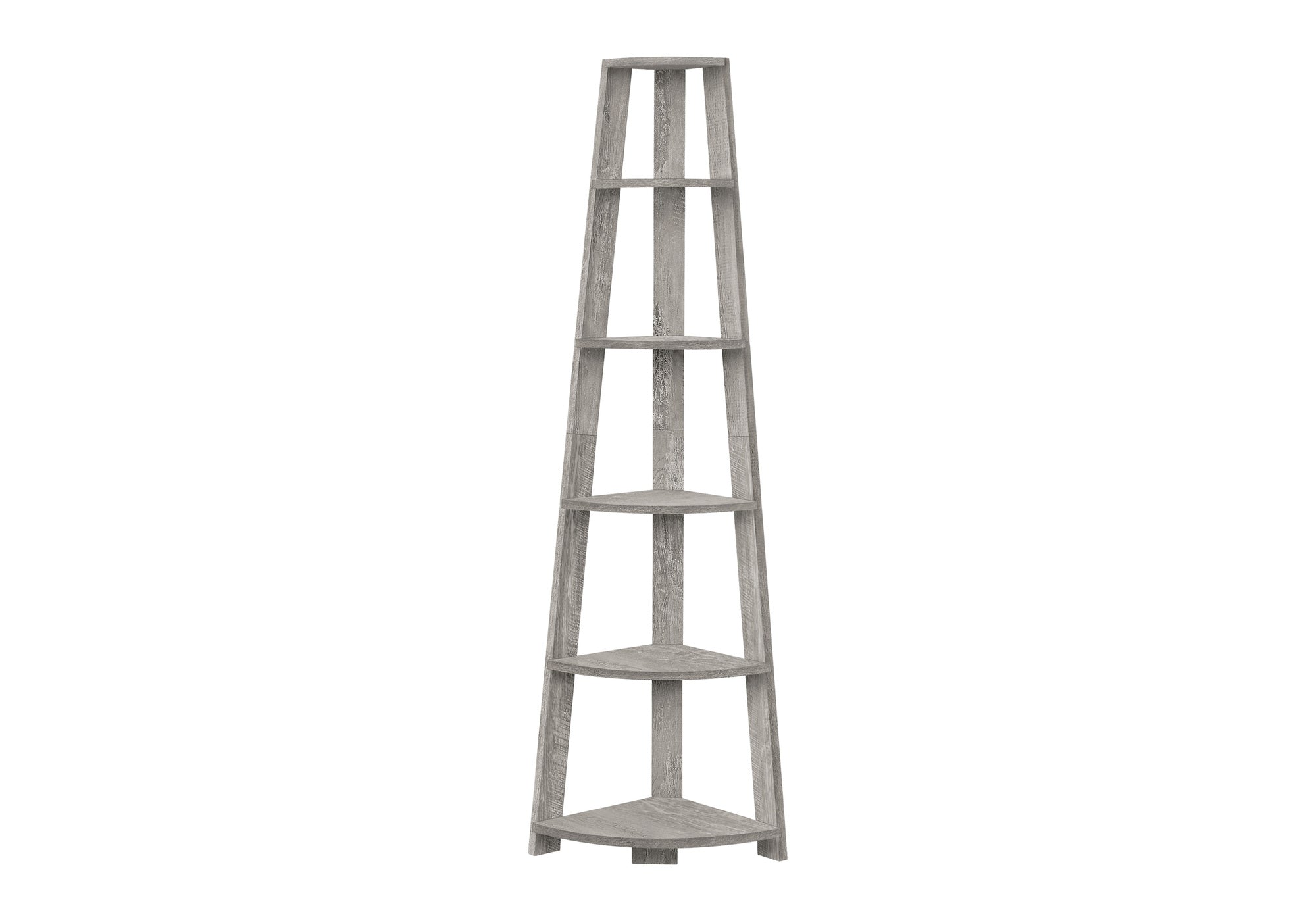 Bookcase - 72""H / Industrial Grey Corner Accent Etagere-Bookshelf-DECOROLALA
