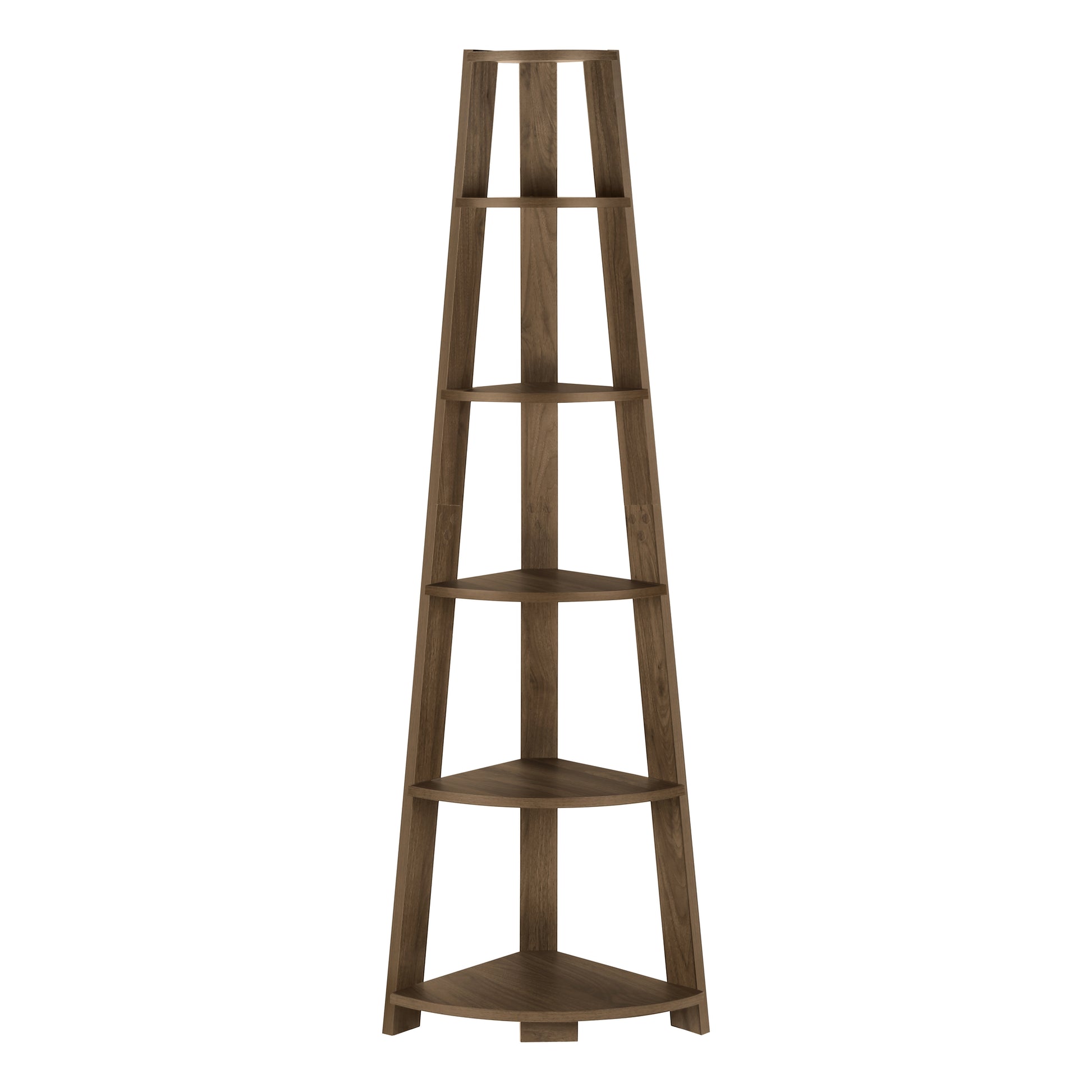 Bookcase - 72""H / Industrial Grey Corner Accent Etagere-Bookshelf-DECOROLALA