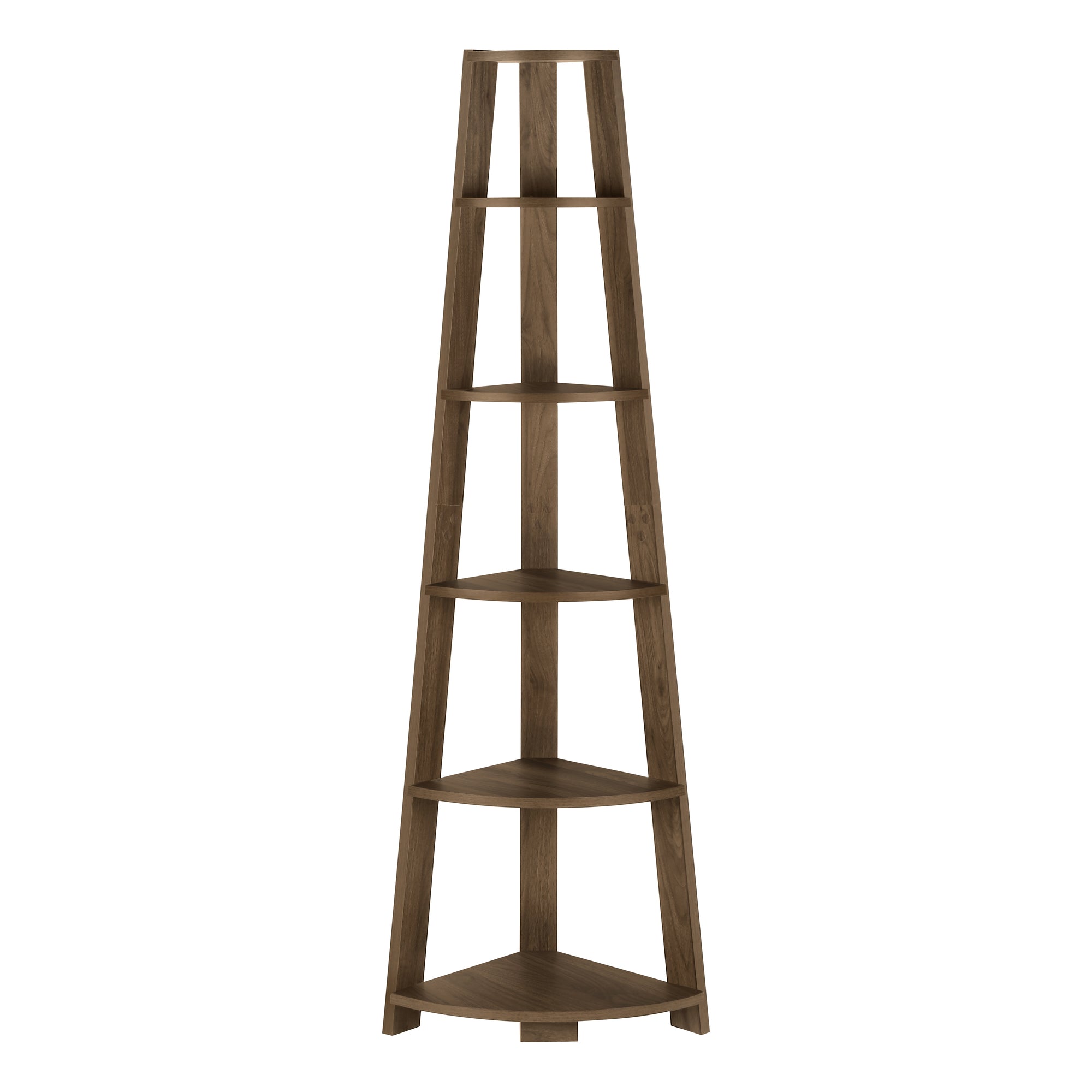 Bookcase - 72""H / Industrial Grey Corner Accent Etagere-Bookshelf-DECOROLALA