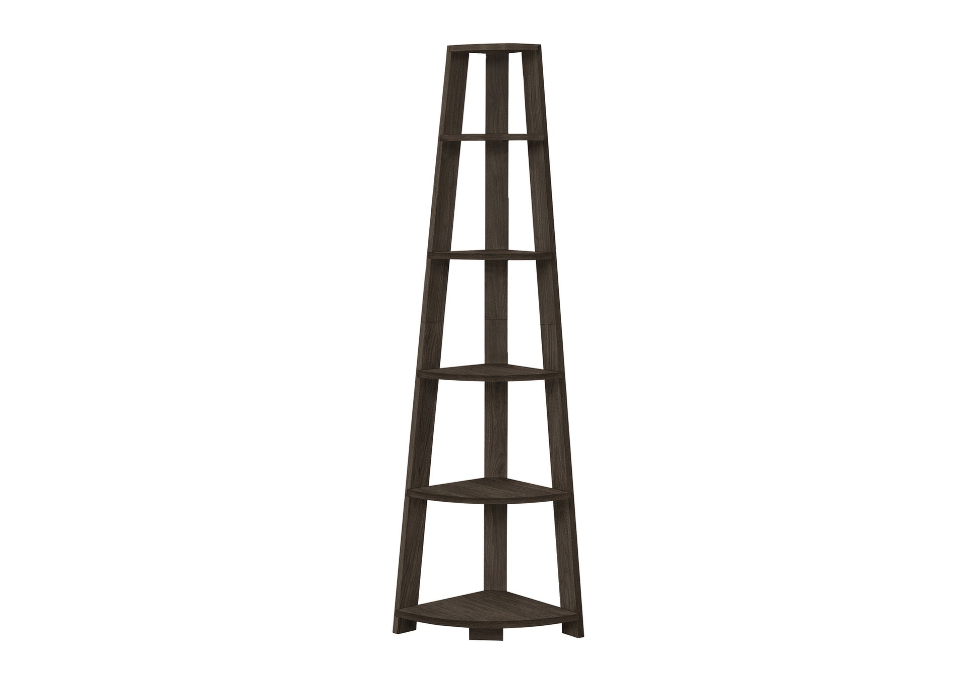 Bookcase - 72""H / Industrial Grey Corner Accent Etagere-Bookshelf-DECOROLALA