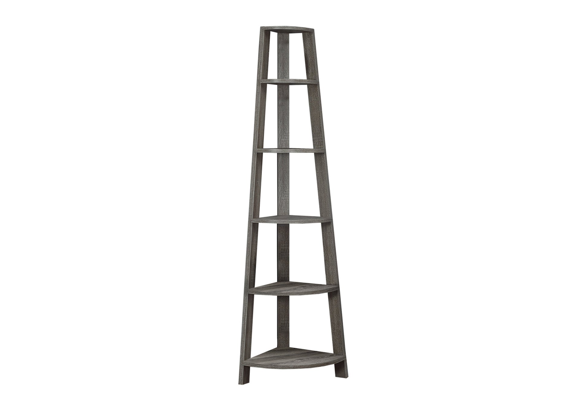 Bookcase - 72""H / Industrial Grey Corner Accent Etagere-Bookshelf-DECOROLALA