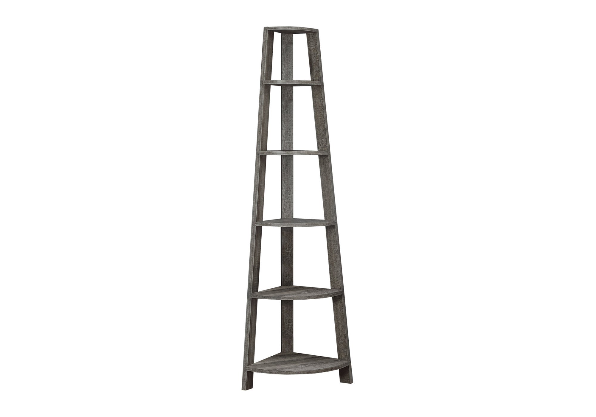 Bookcase - 72""H / Industrial Grey Corner Accent Etagere-Bookshelf-DECOROLALA