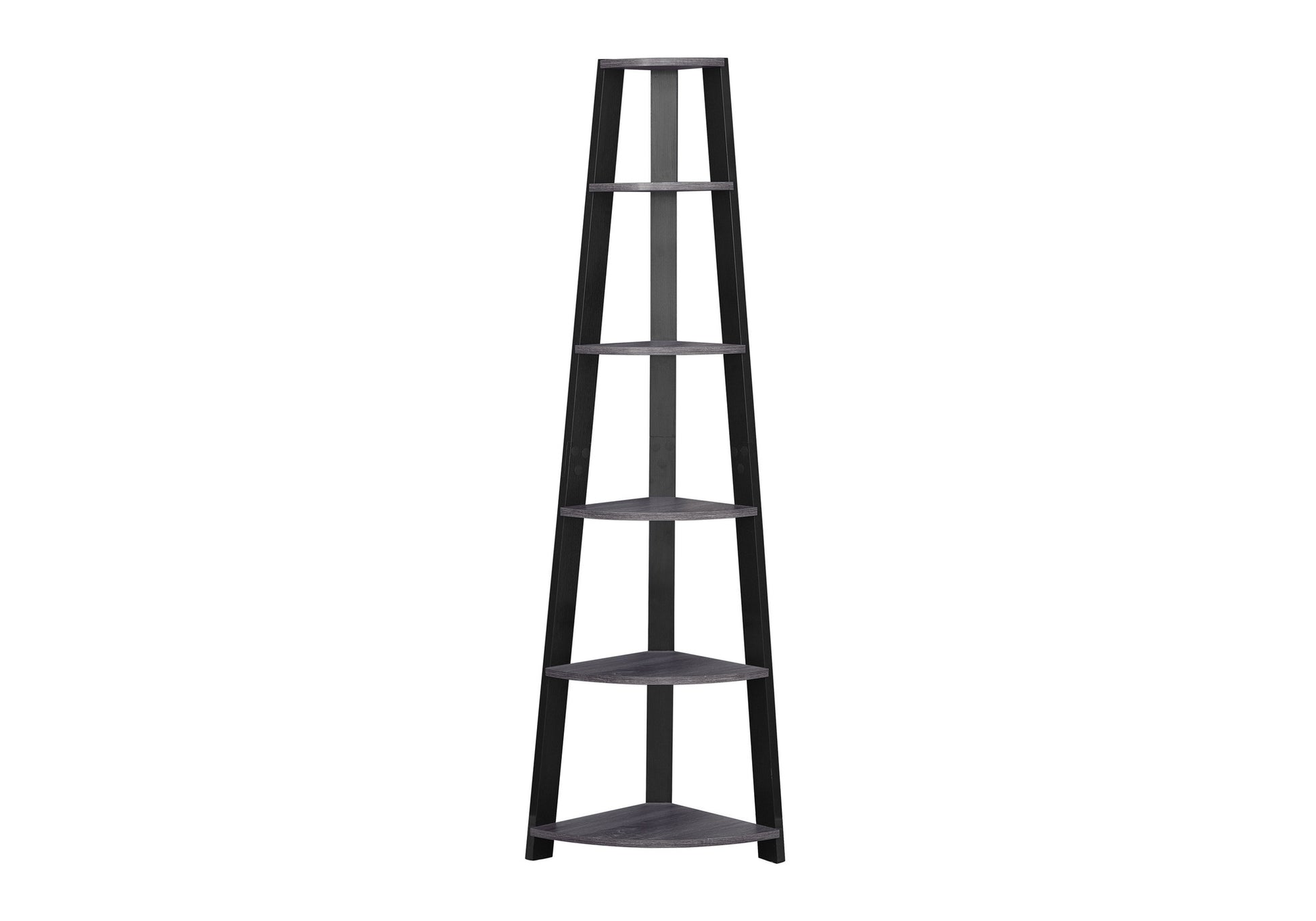 Bookcase - 72""H / Industrial Grey Corner Accent Etagere-Bookshelf-DECOROLALA