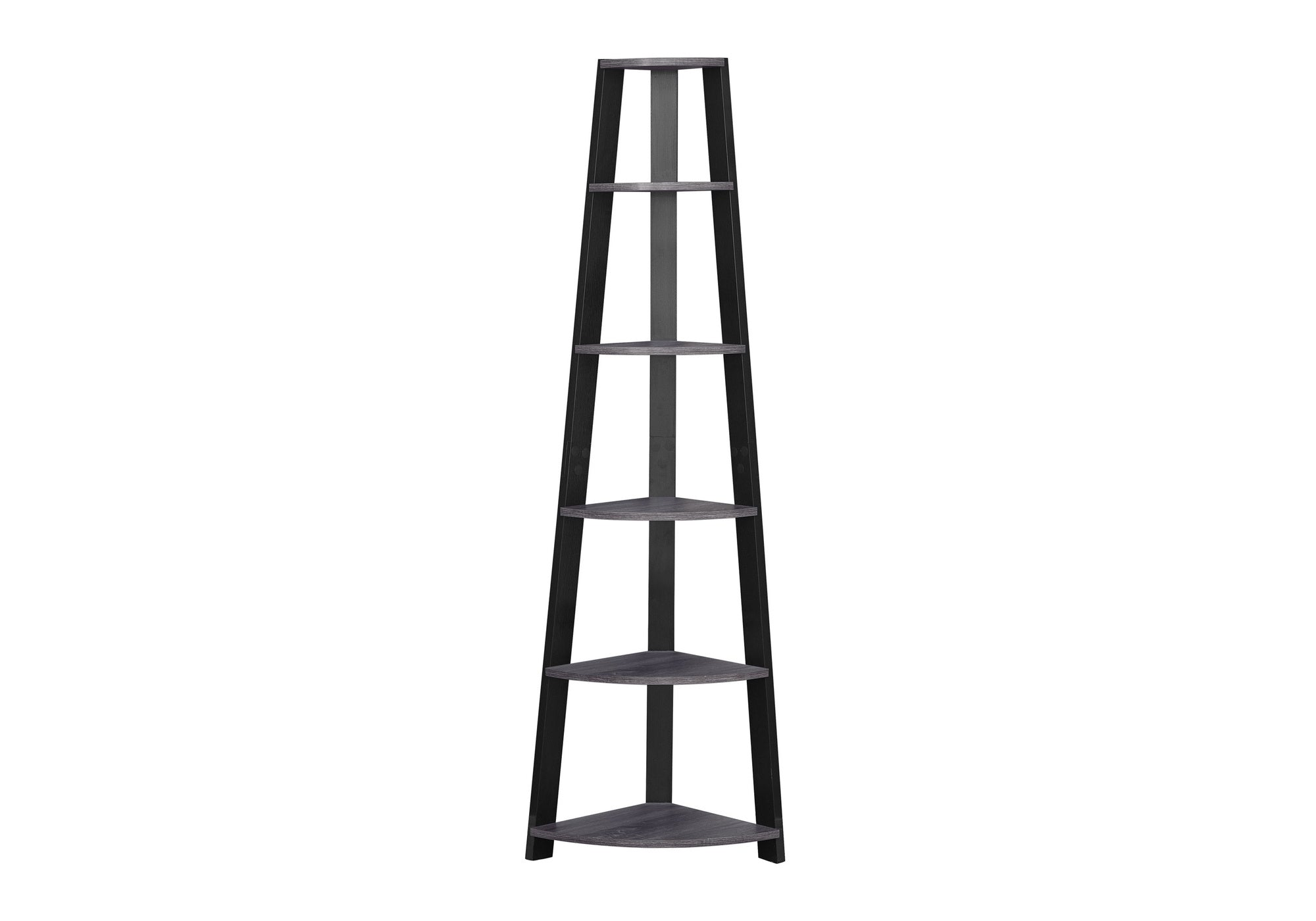 Bookcase - 72""H / Industrial Grey Corner Accent Etagere-Bookshelf-DECOROLALA