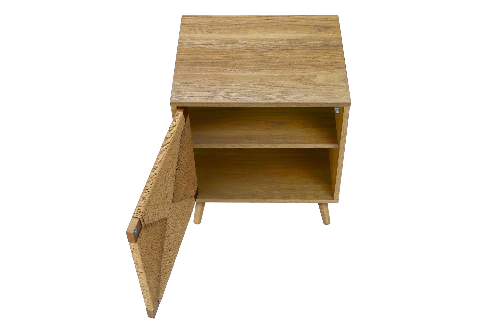 ACCENT TABLE - 23"H / LIGHT WALNUT / SEAGRASS END TABLE-Accent Table-DECOROLALA
