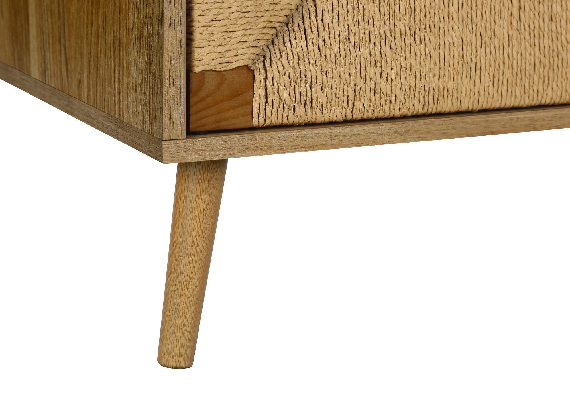 ACCENT TABLE - 23"H / LIGHT WALNUT / SEAGRASS END TABLE-Accent Table-DECOROLALA