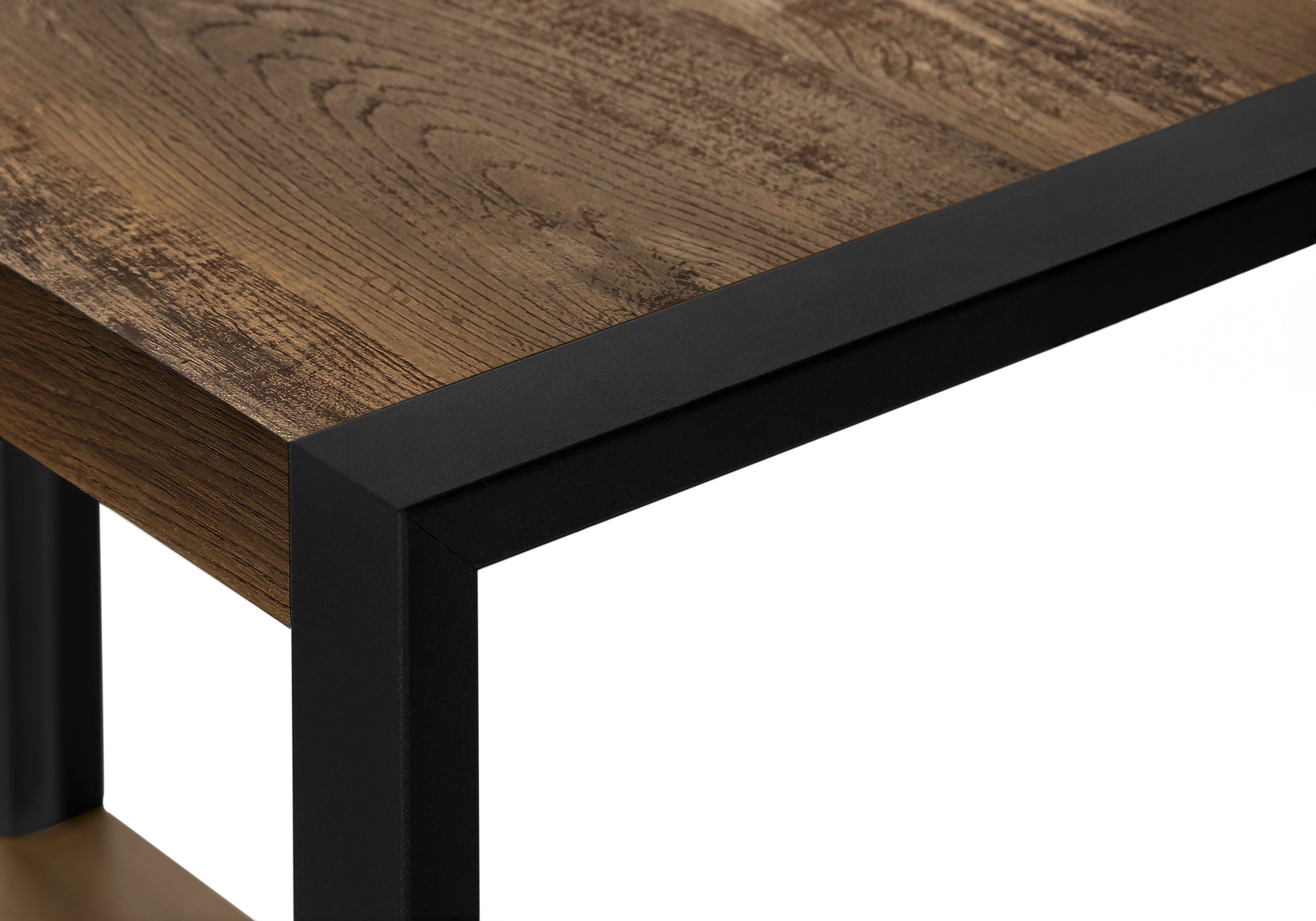 Accent Table - Brown Reclaimed Wood-Look / Black Metal-Accent Table-DECOROLALA