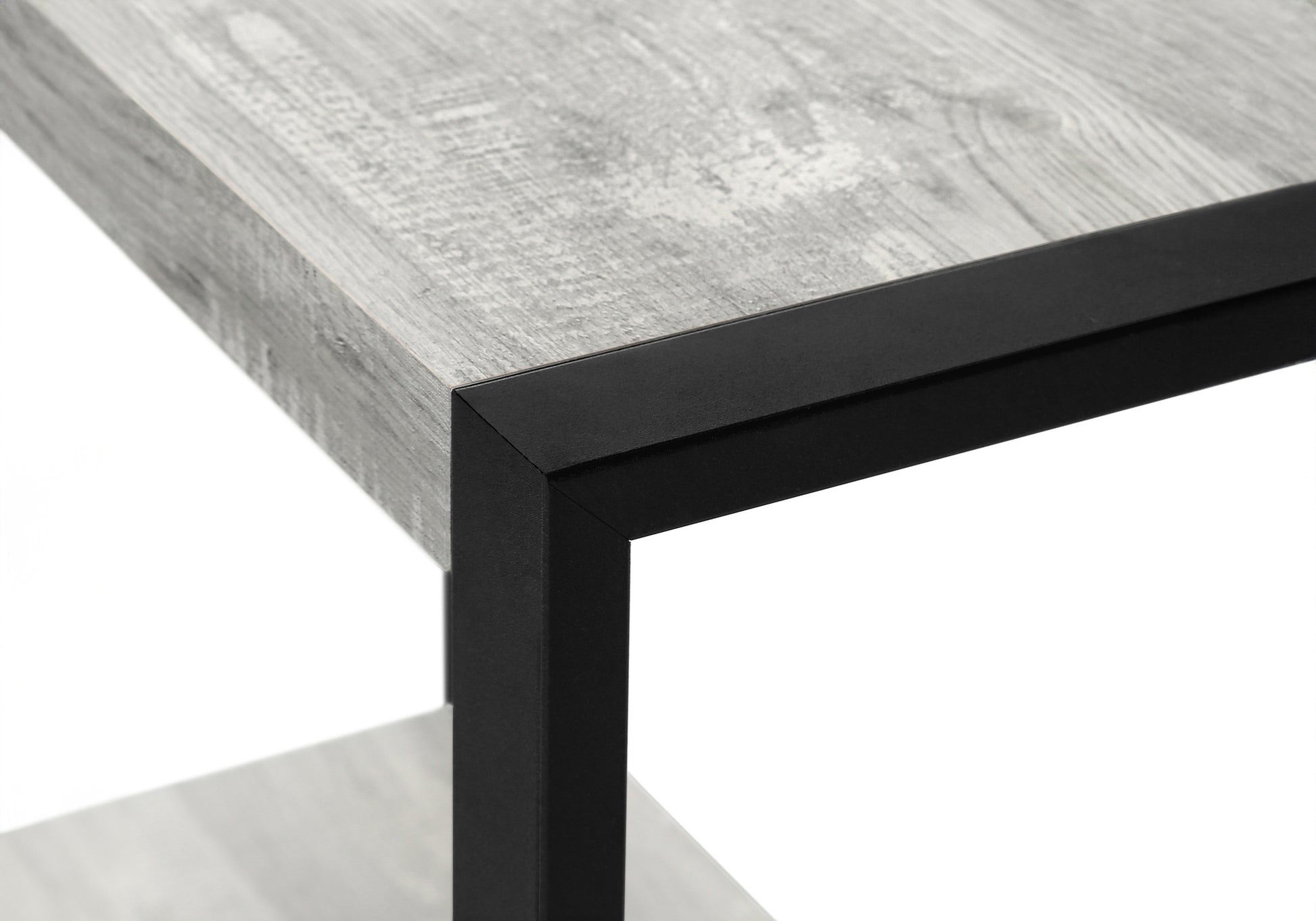 Accent Table - Brown Reclaimed Wood-Look / Black Metal-Accent Table-DECOROLALA